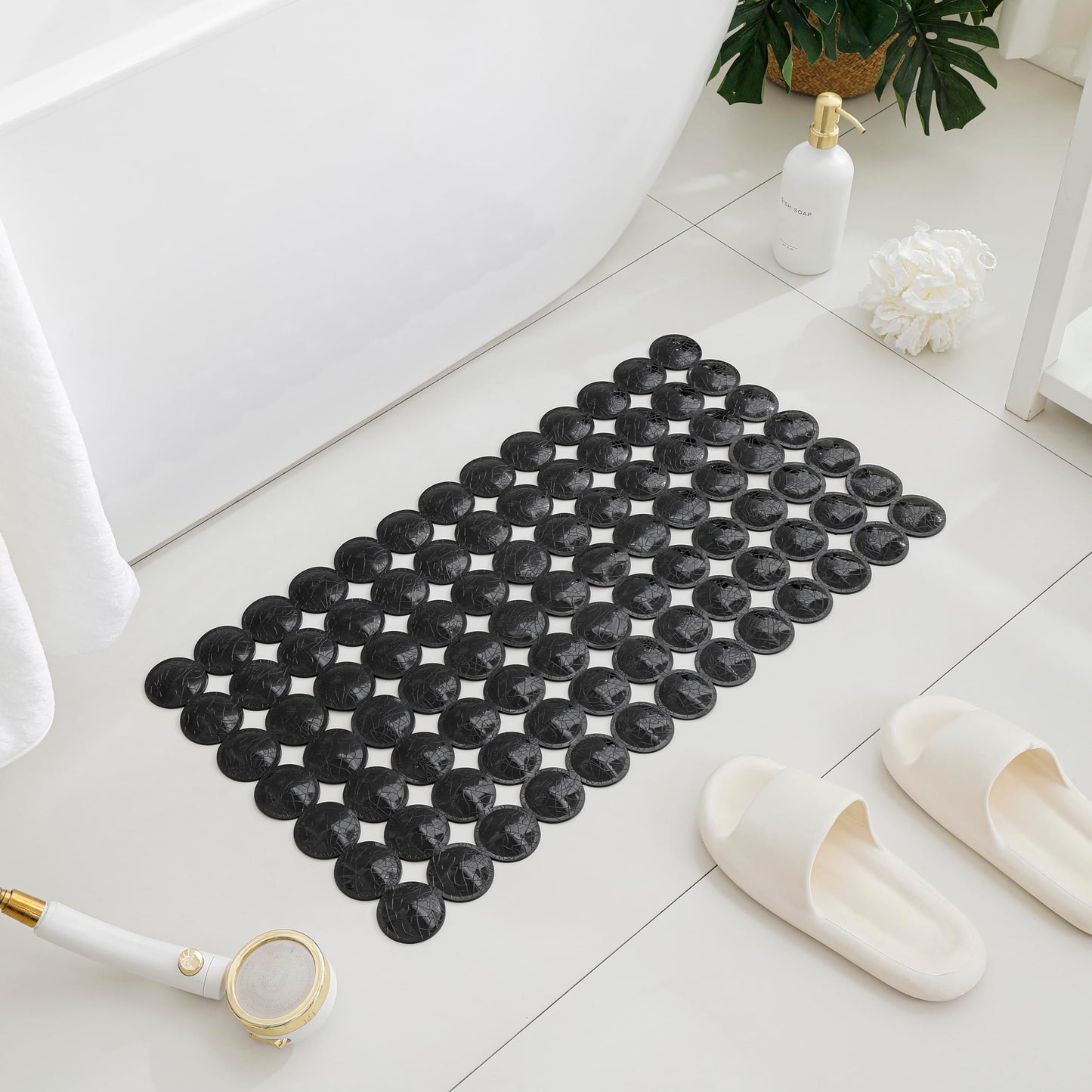 XIYUNTE shower mat non slip anti mould 69 * 37 TPE Bath Mat Non Slip Shower Mats for Inside Shower, Anti Slip Shower Mat with Suction Cups