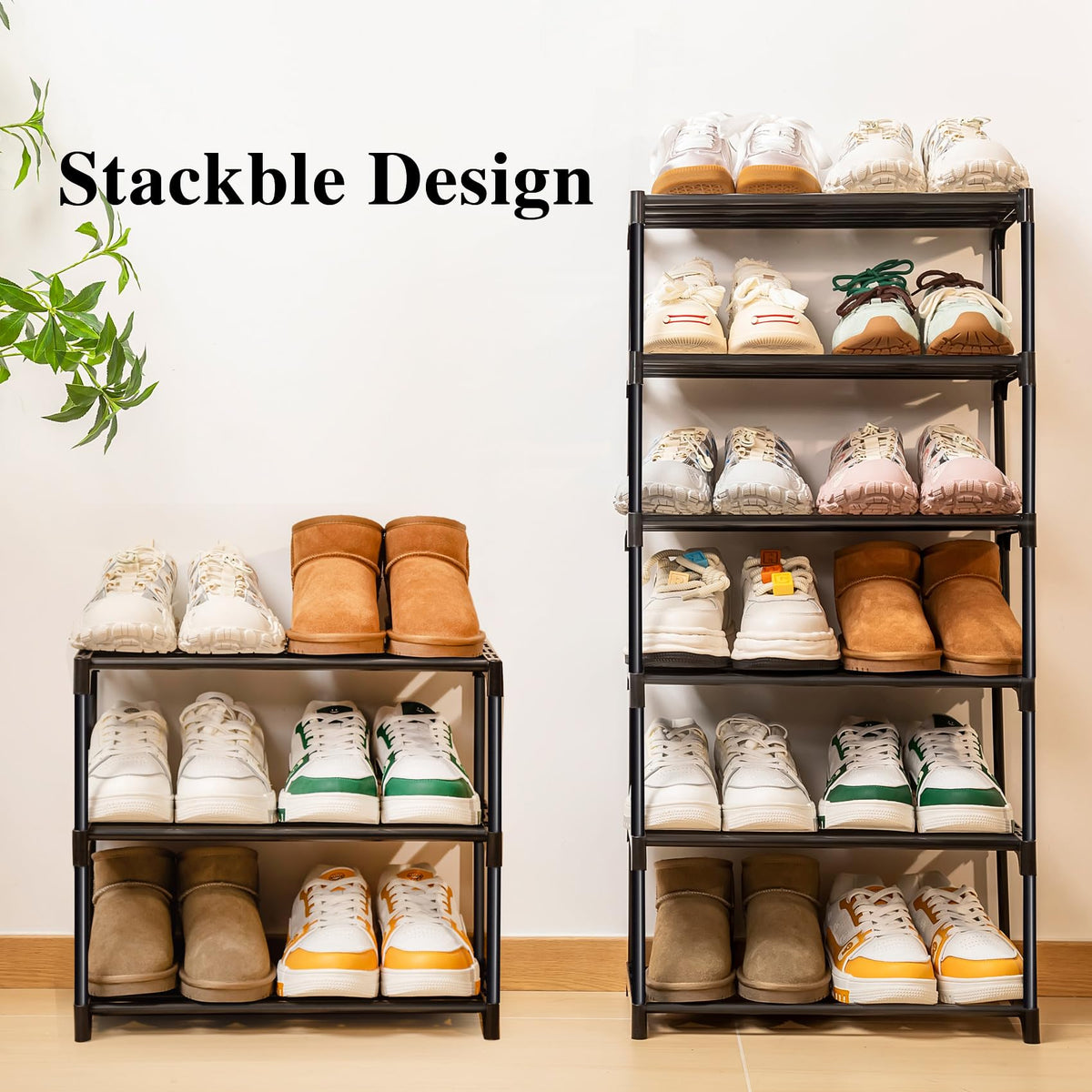 OLYREO Shoe Rack 3 Tier Small Shoe Rack Storage for Hallway, Closet