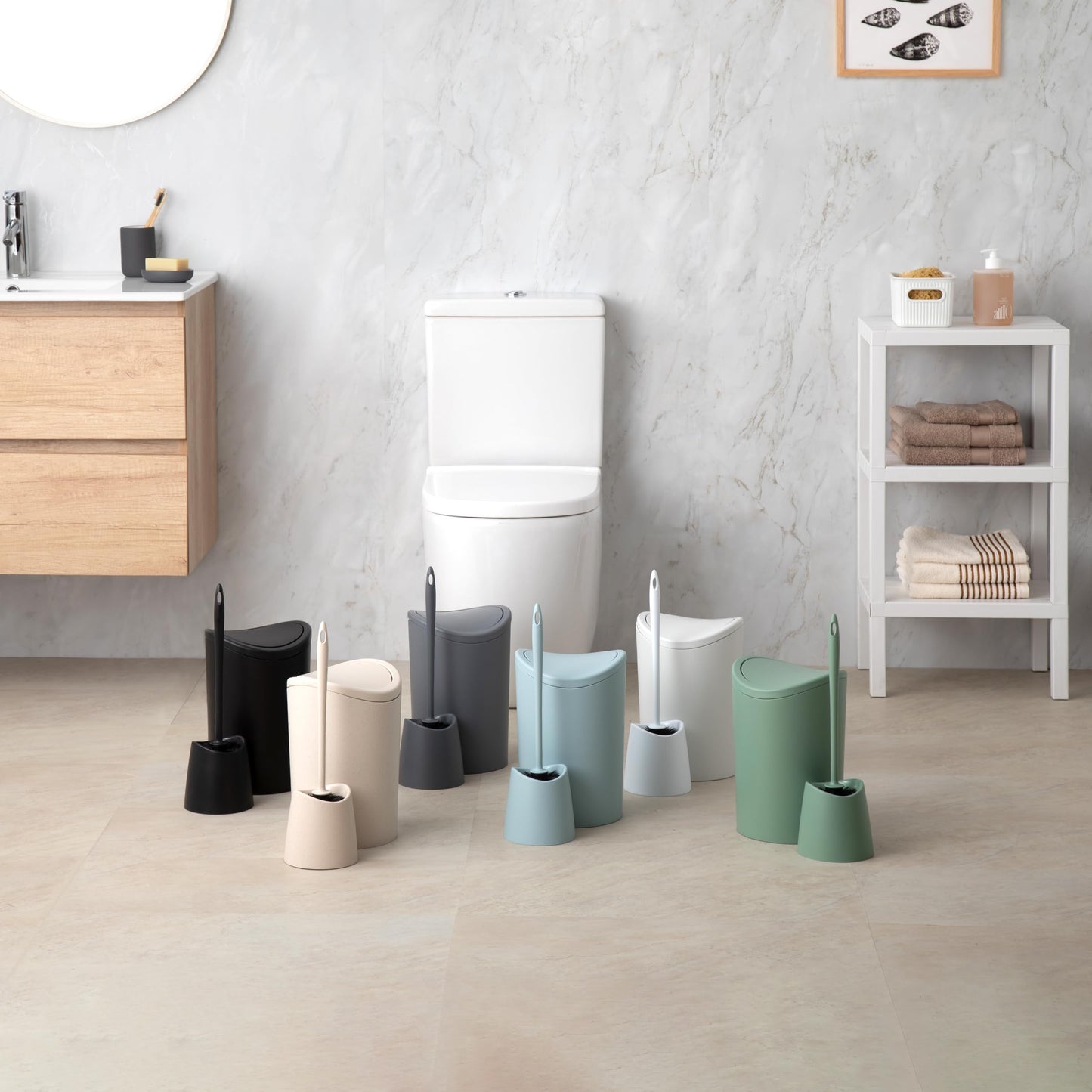 TATAY Toilet Brush Durable Materials Multiple Bathroom Brush Colors