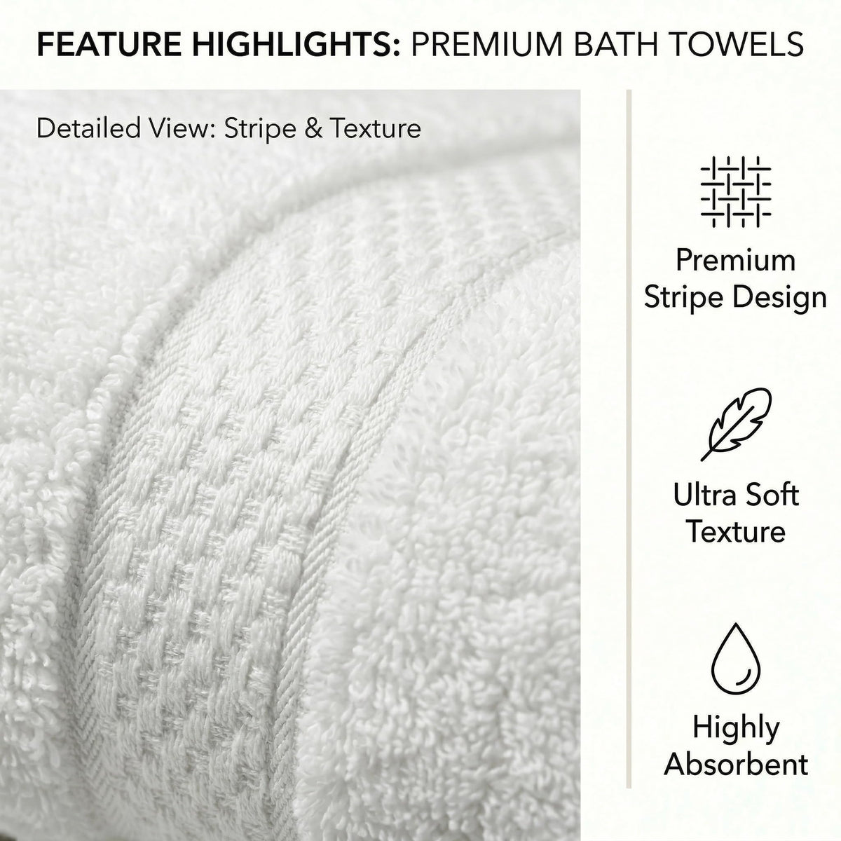 MistyMorning Bath Towels Pack of 2, Extra Large 70x140cm, Luxury 100% Cotton 500GSM Super Soft & Highly Absorbent Quick Dry Luxury Bathroom Towels