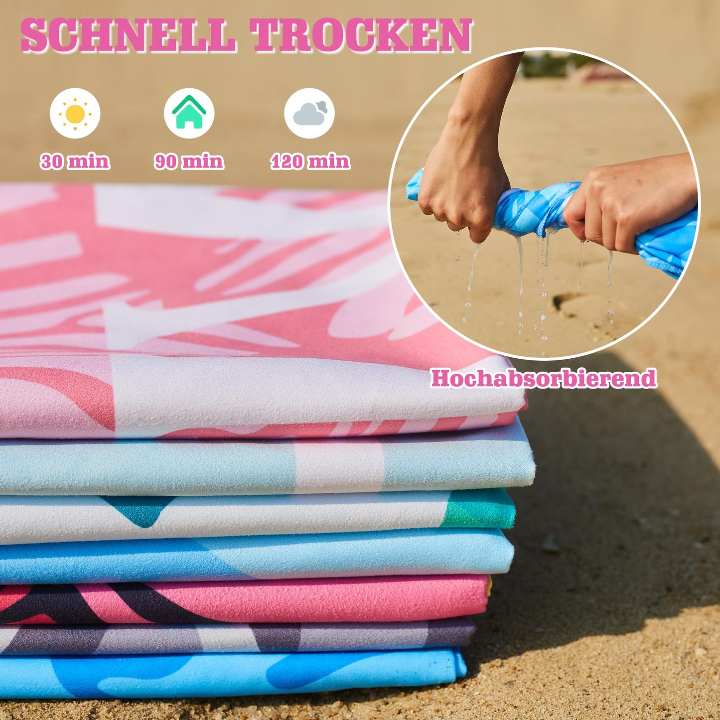 LEcylankEr Beach Towels for Adults XL 180 x 90 CM Large Microfibre Beach Towel Quick Dry Sandproof Beach Towels for Adults Extra Large for