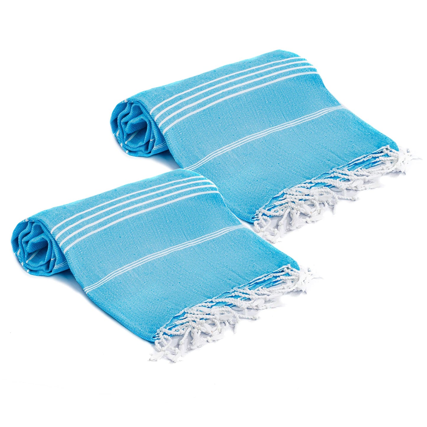 Turquoise Home, Large Beach Towel 100% Cotton - Soft and Durable, Ideal for Sauna, Spa, Yoga, and Pool, Turquoise (2 Units), 100x180 cm - 39 x 71