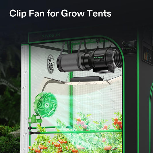 VIVOSUN AeroWave E6 Grow Tent Fan 6?, EC Motor, Smart Wifi Control, US Patented Auto Oscillating Clip fan, Weatherproof IP-54, Strong Airflow but