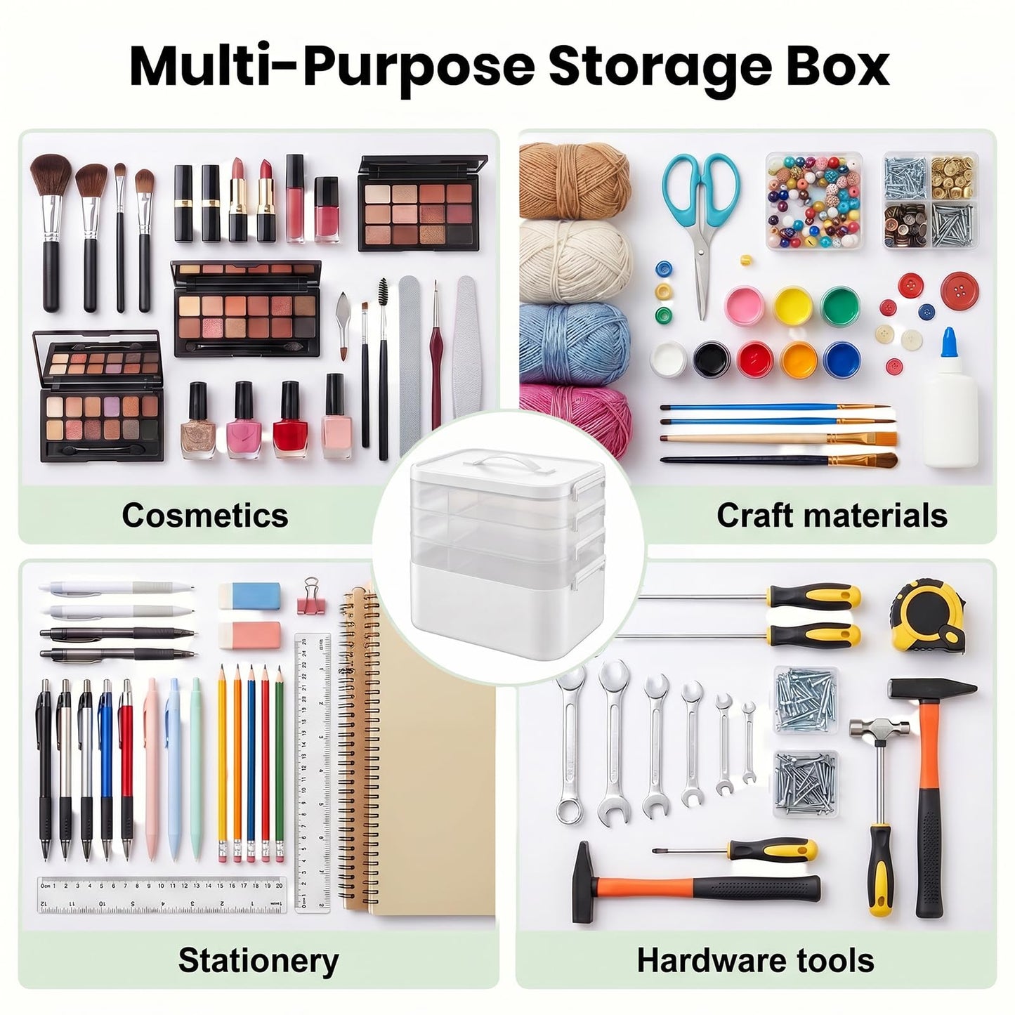 Stidyzo Medicine Storage Box, 4-layer Stackable Storage Box