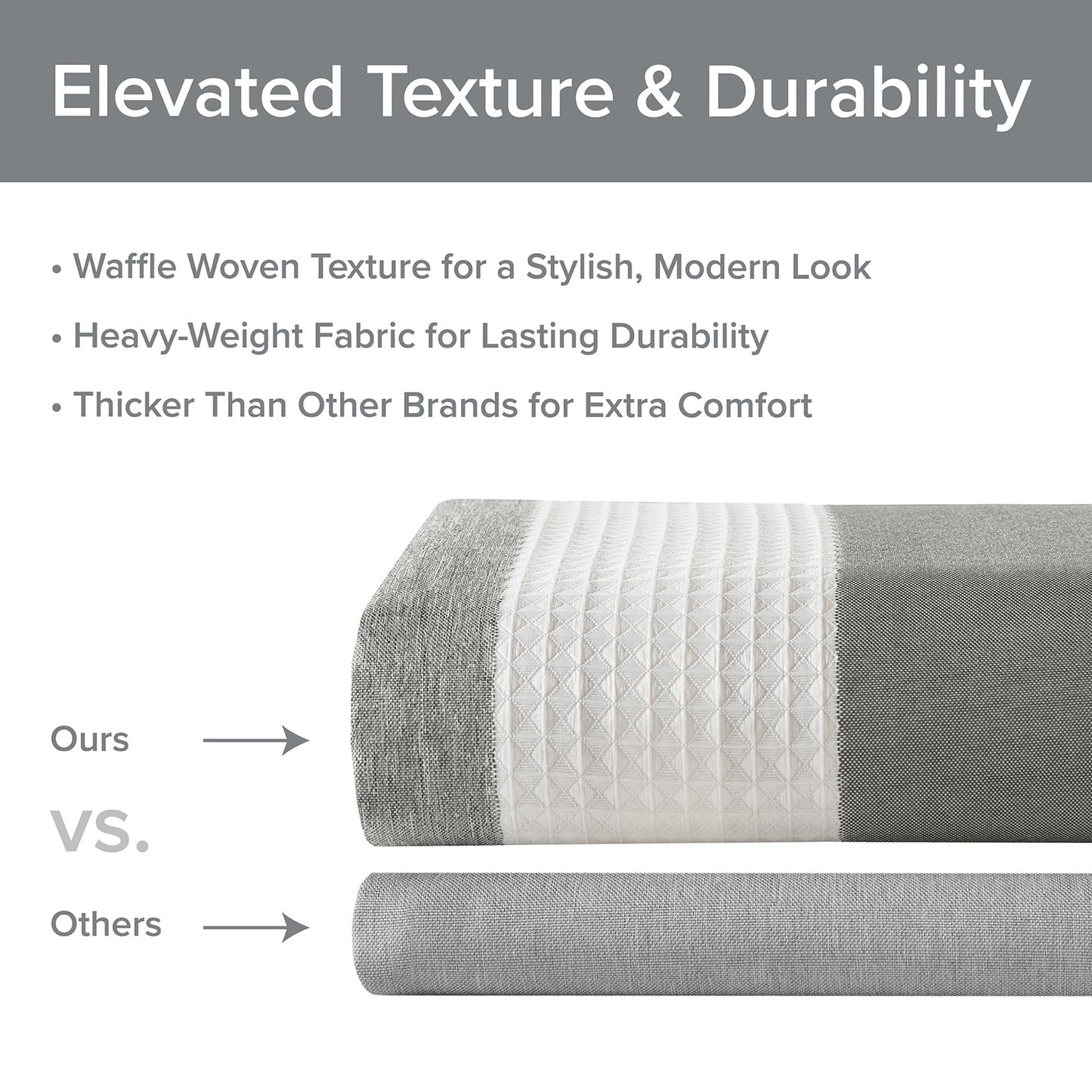 Madison Park Shower Curtain Spa Waffle Weave Shower Curtain for Bathroom 3M Scotchgard Moisture Management