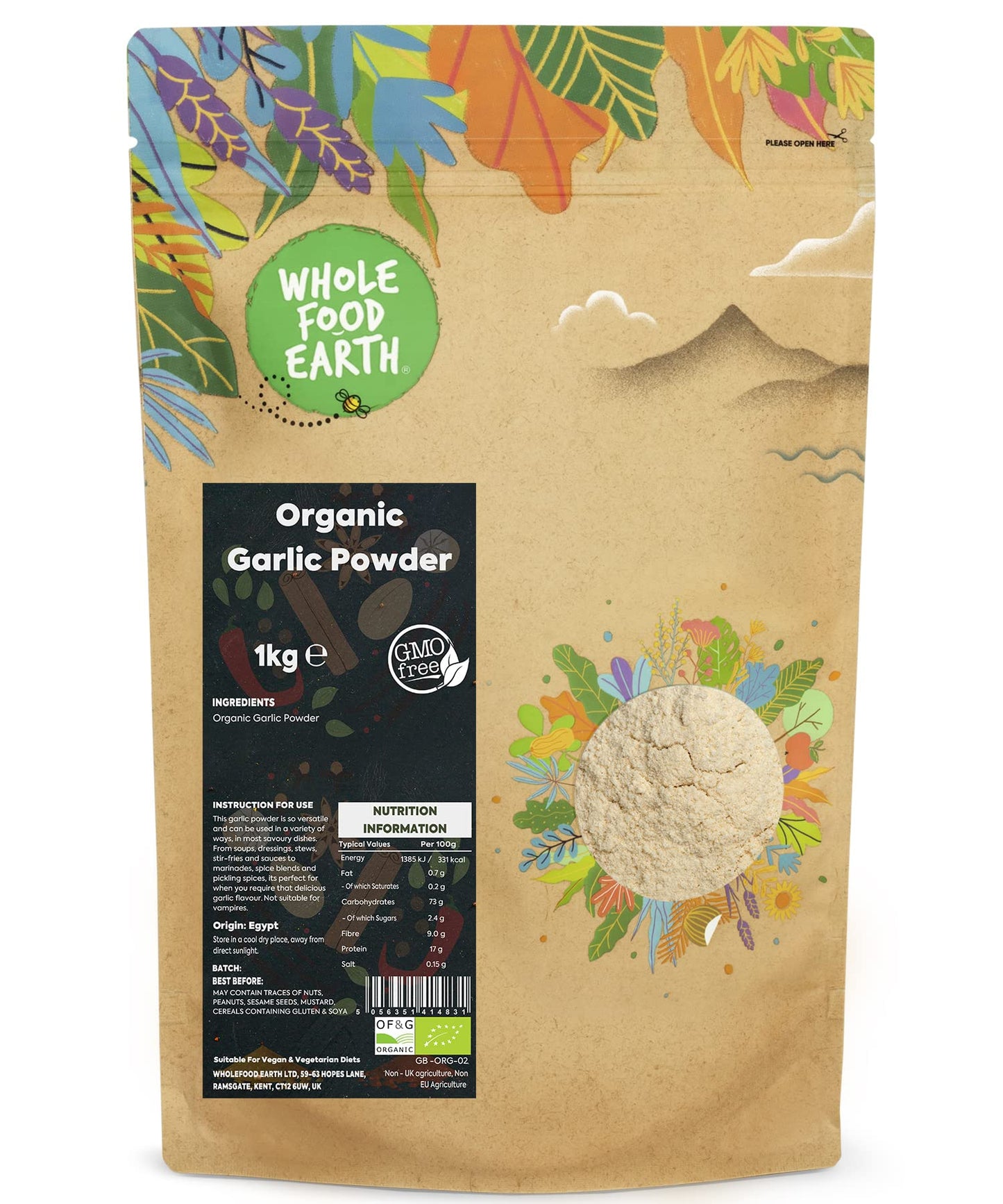 Wholefood Earth Organic Garlic Powder 1 kg