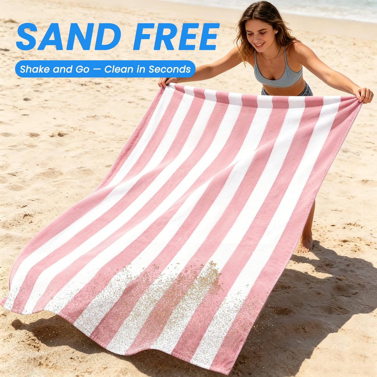 Microfibre Beach Towels for Adults - 2 Pack 180x90cm Microfibre Towel