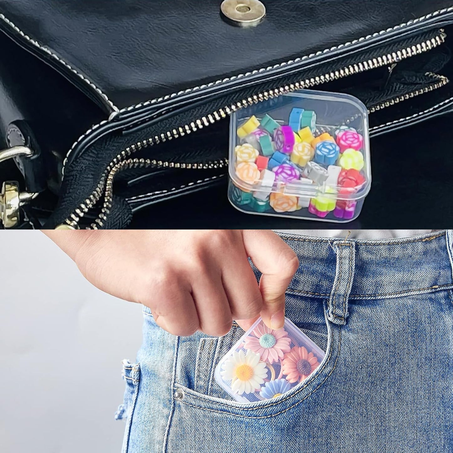 Small Clear Box Bead Storage Plastic Containers with Lid 14 Pcs Compartments Boxes for Art Craft Beads Mini Seeds Jewellery Screw Button Small Items