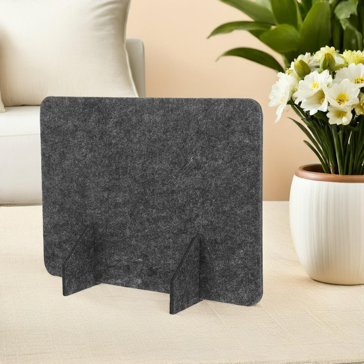PLAFOPE 2pcs Portable Soundproof Felt Desk Divider Panel Stable Desktop Privacy Screen for Office Restaurant Dining Area Partition Noise Reducing
