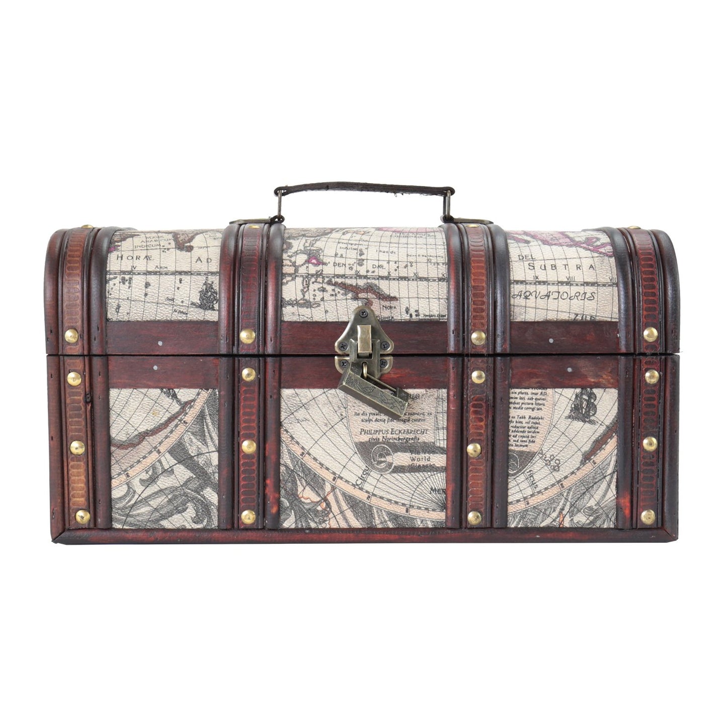 HMF Wooden Treasure Chest, Large Treasure Box with Decorative Lock for Children’s Parties | 38 x 20 x 19 cm | Cuba