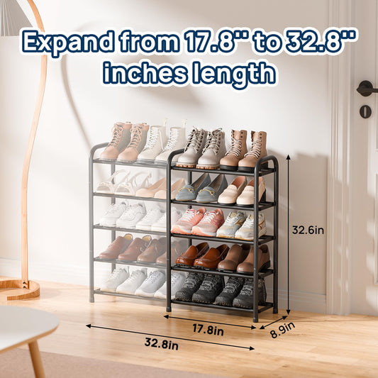 ENJOYBASICS Expandable Shoe Rack, 5 Tier Adjustable Shoe Storage Shelf