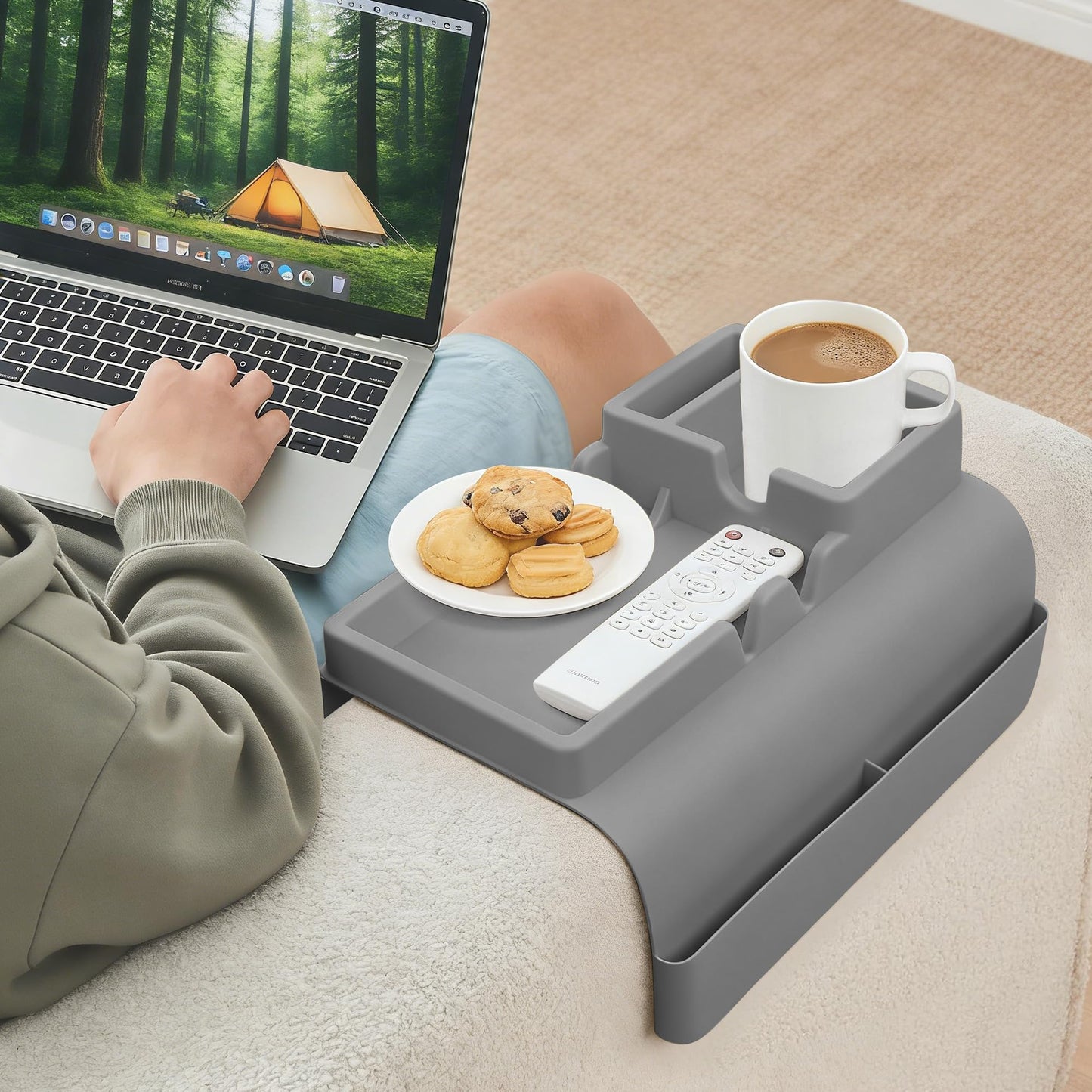 Silicone Sofa Arm Tray, Couch Cup Holder Tray, Sofa Armrest Organizer