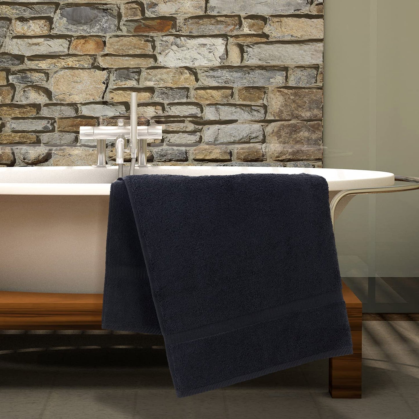 Luxury Hotel & Spa Quality, Quick Dry 100% Turkish Cotton 700 GSM, Eco Friendly Towel, for Bathroom Dobby Border Soft Bath Towel Set 27 X 54
