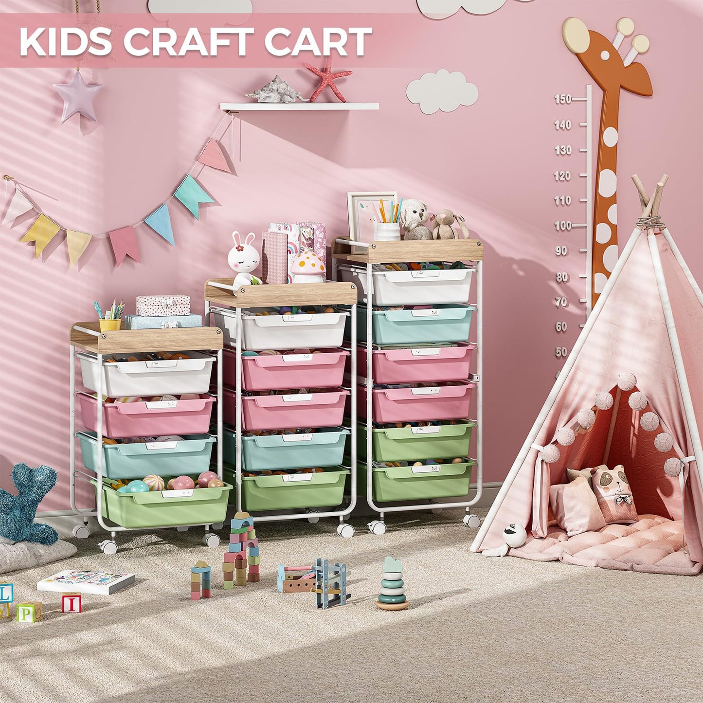 SYKIARIOL 6-Drawer Storage Cart