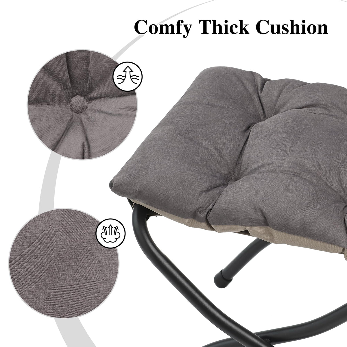 Mordchil EU 15"H Folding Ottoman, Foldable Footrest Stool, Portable Small Foot Stool for Couch, Collapsible Foot Rest Ottoman for Sofa