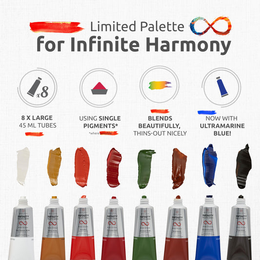 Portrait Oil Paint Set for Artists - 8 x 50ml Large Tubes - Non-Toxic Artist Oil Paints. Lightfast Oil Colours with High Pigmentation and Creamy