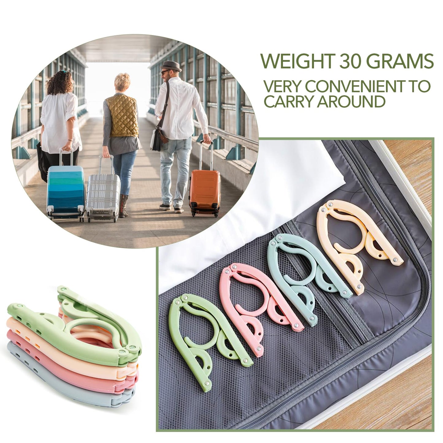 Portable Travel Hangers, 20 PCS Portable Clothes Hangers Save Space, Folding Plastic Clothes Hanger Multifunction Travel Accessories for Holiday
