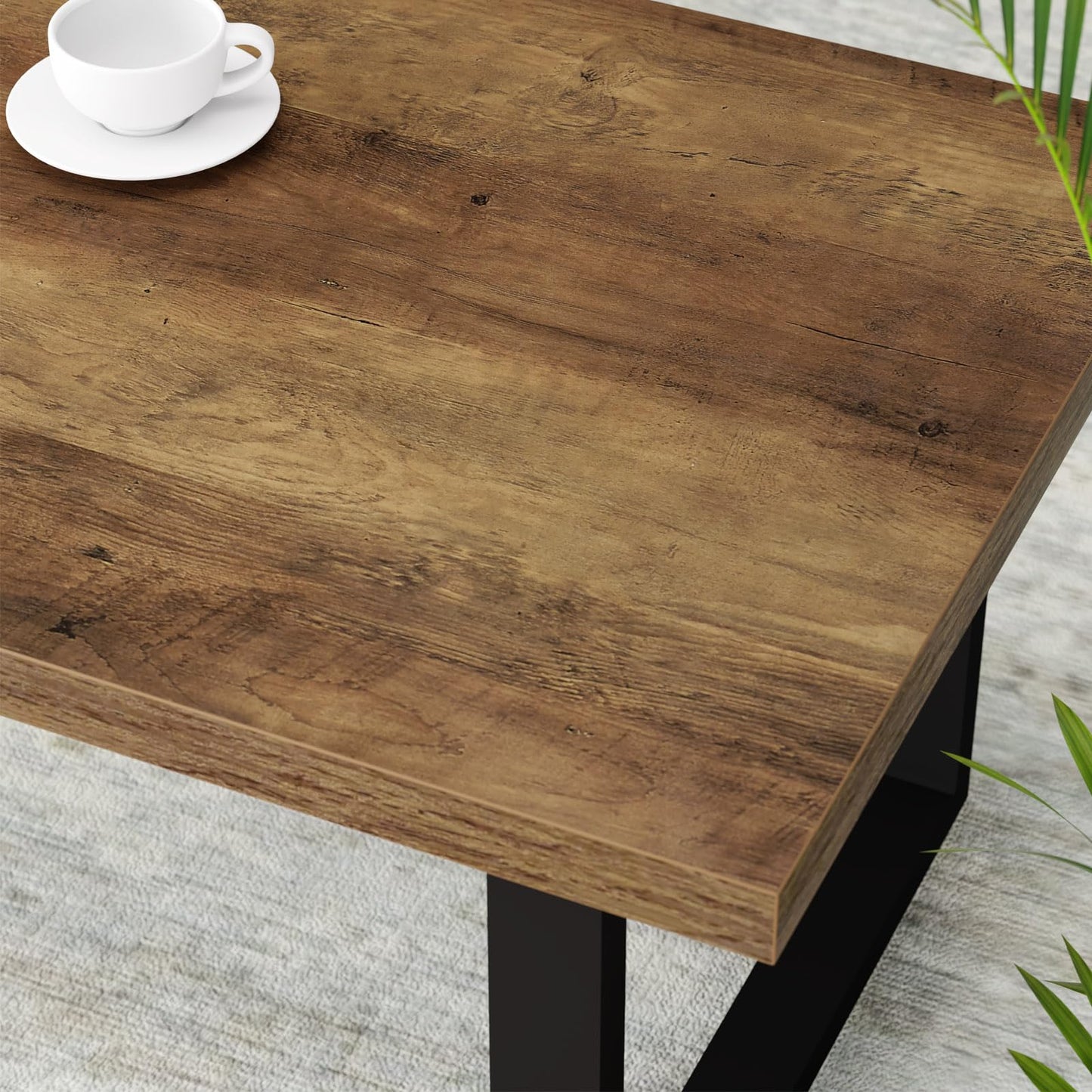 IBF Coffee Table Living Room Wooden Center Coffee Tables 120cm Rustic Oak