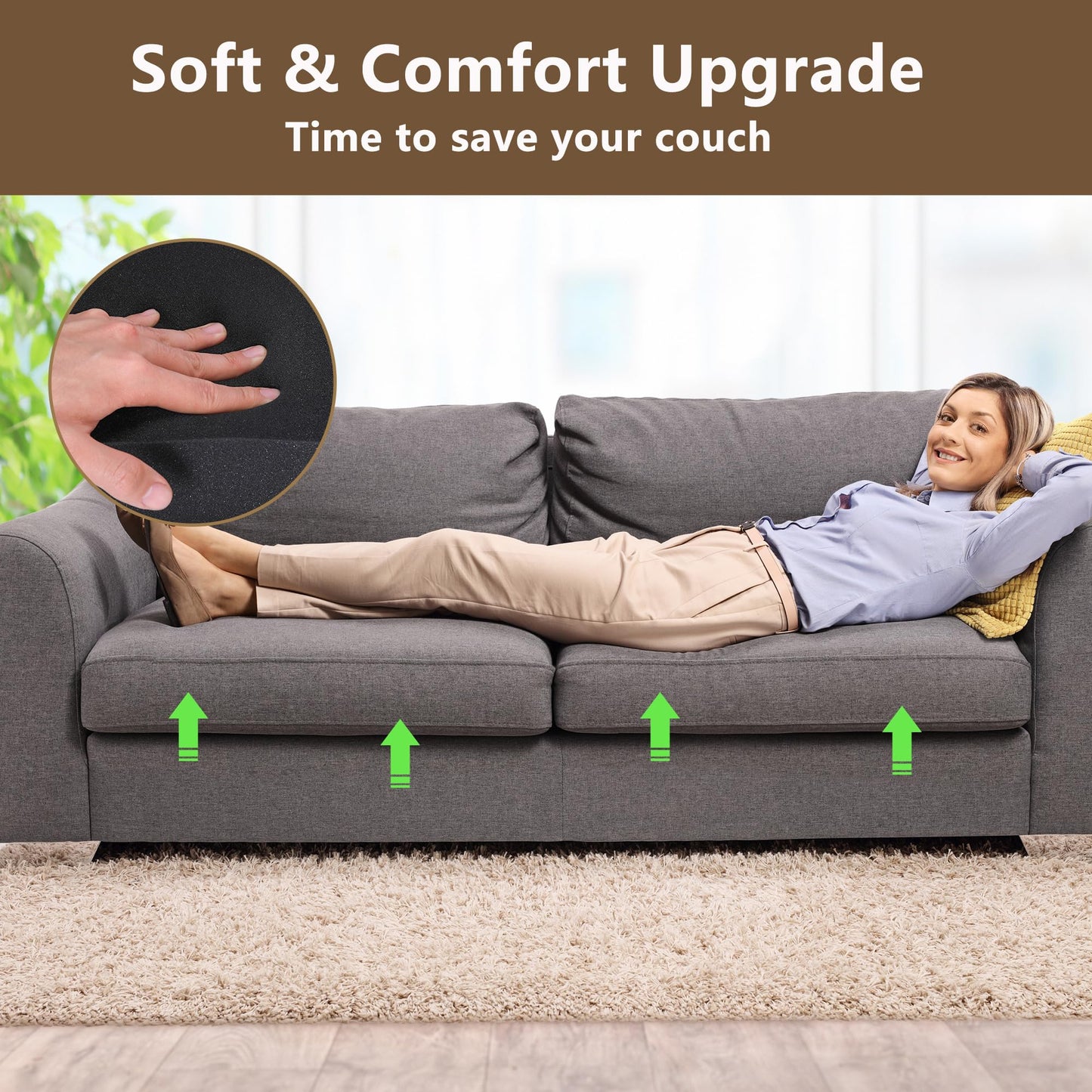 1PCS 55 x 55cm Sofa Cushion Support for Sagging Seat-Sofa Repair Foam