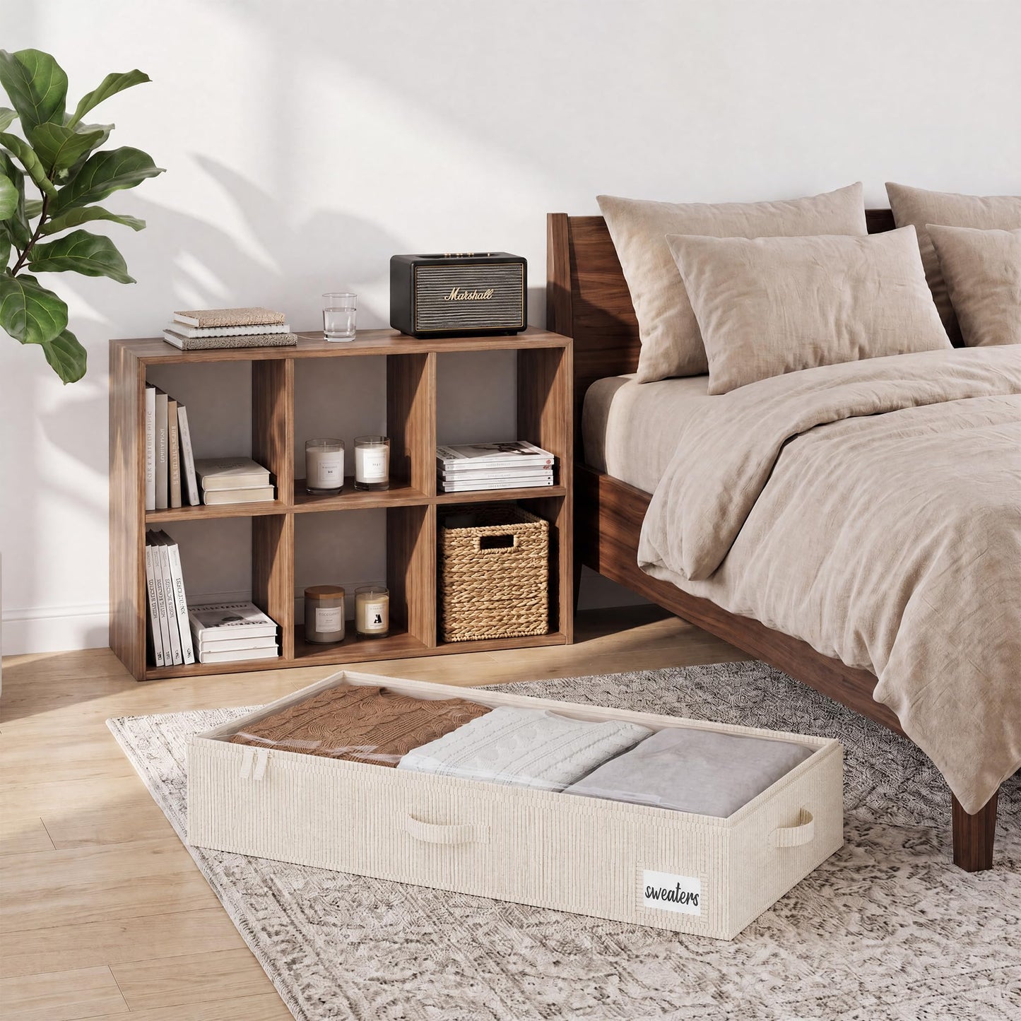 StorageWorks Under Bed Storage Boxes with Lids, Large Underbed Storage Box Containers for Bedroom Organising Blankets Bedding