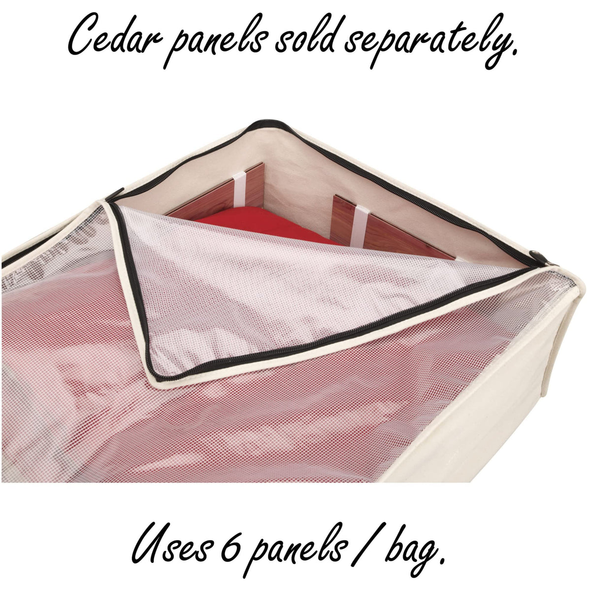 Household Essentials 3364-1 Cotton Canvas Blanket Storage Bags | Natural, Off-White