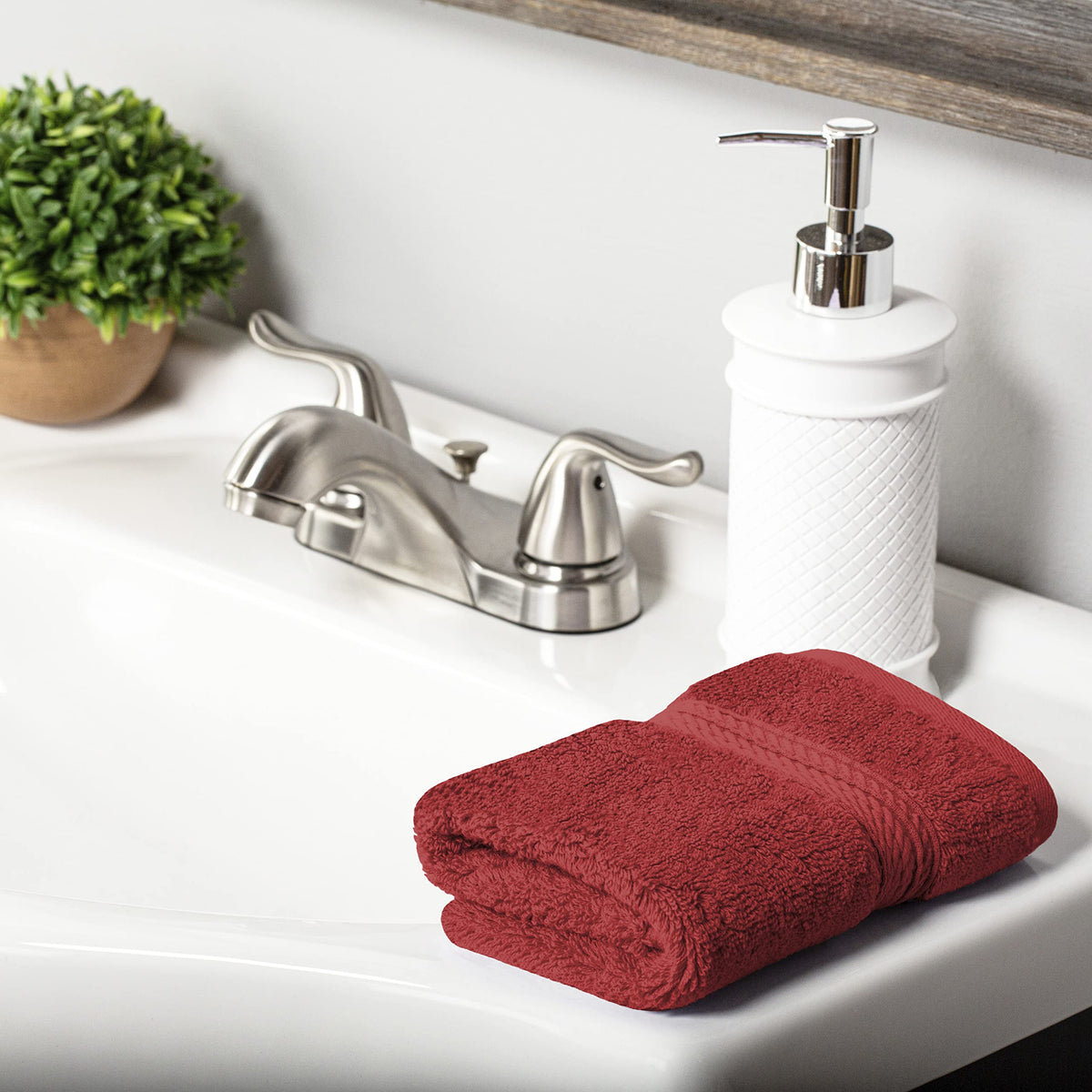 Superior, Cotton, Red, 10 Piece Towel Set
