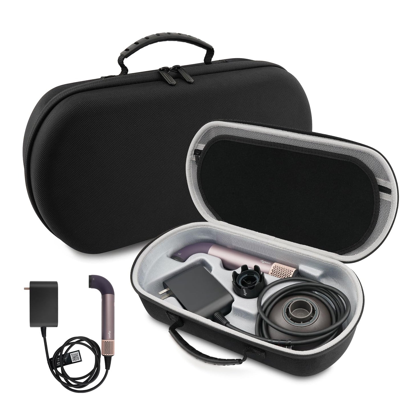 XINGFUDAO Carrying Case Compatible with Dyson Supersonic R Hair Dryer, Hard Travel Bag Compatible with Dyson Supersonic R Accessories (Black)