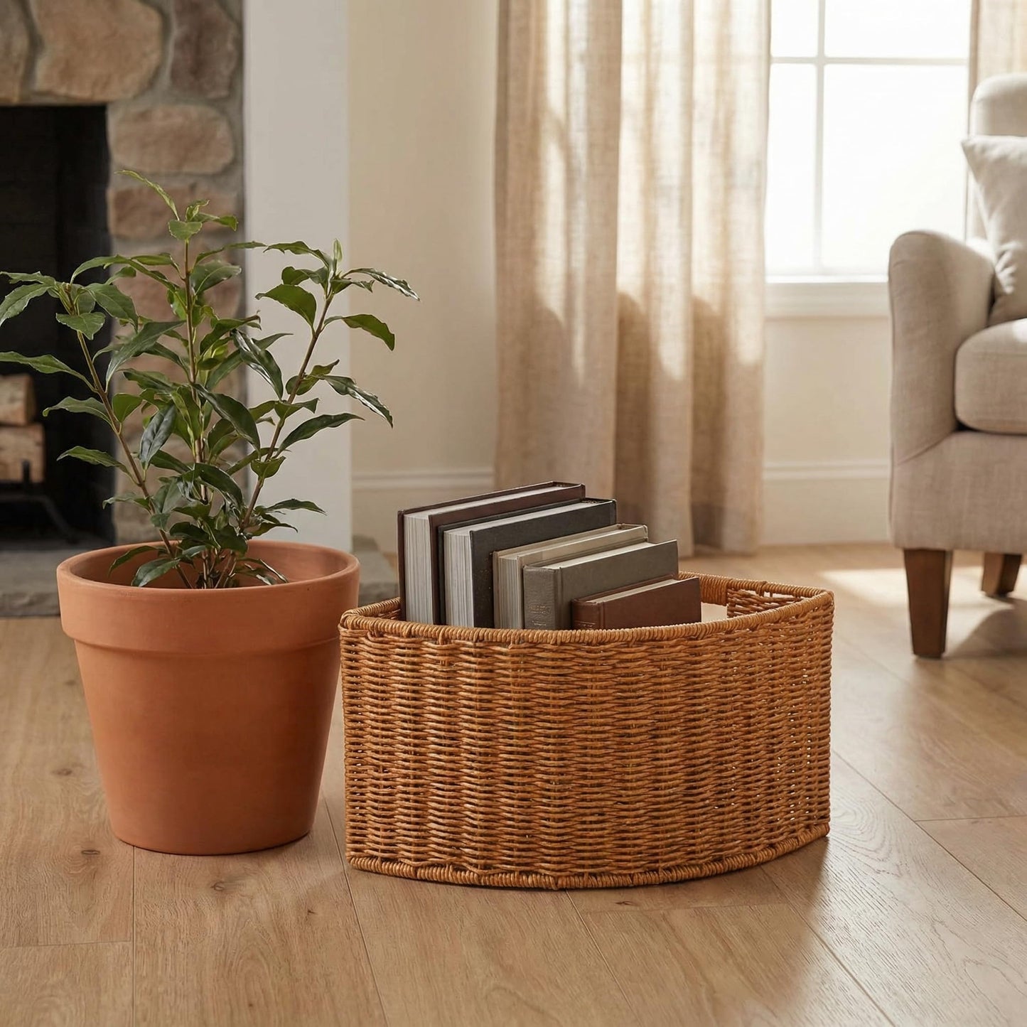 TOYANDONA Triangle Woven Basket Trays: Rustic Style Woven Imitation Rattan Basket With Lid Wardrobe Storage Bin Corner Laundry Hamper For Toys Snacks