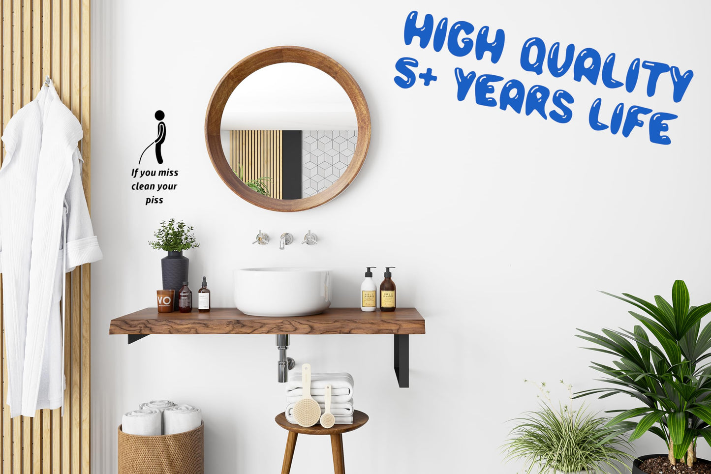 If You Miss Funny Toilet Seat Cute Sticker Waterproof Decal - Bathroom Décor Sign - Adult Potty Training - Funny Gifts (Black)