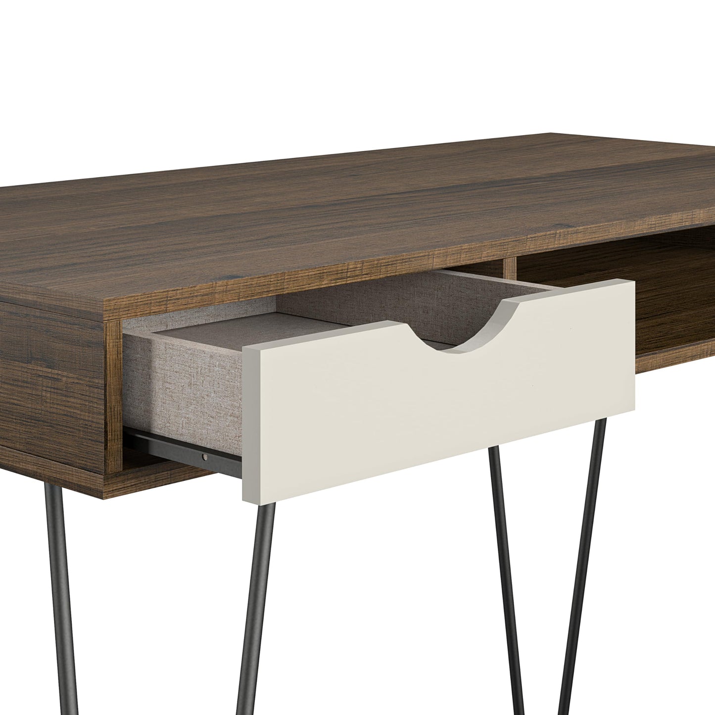 Novogratz Dorel Home Harmony Desk with Storage Brown Oak Look, 104 x 49 x 77cm (W x D x H)