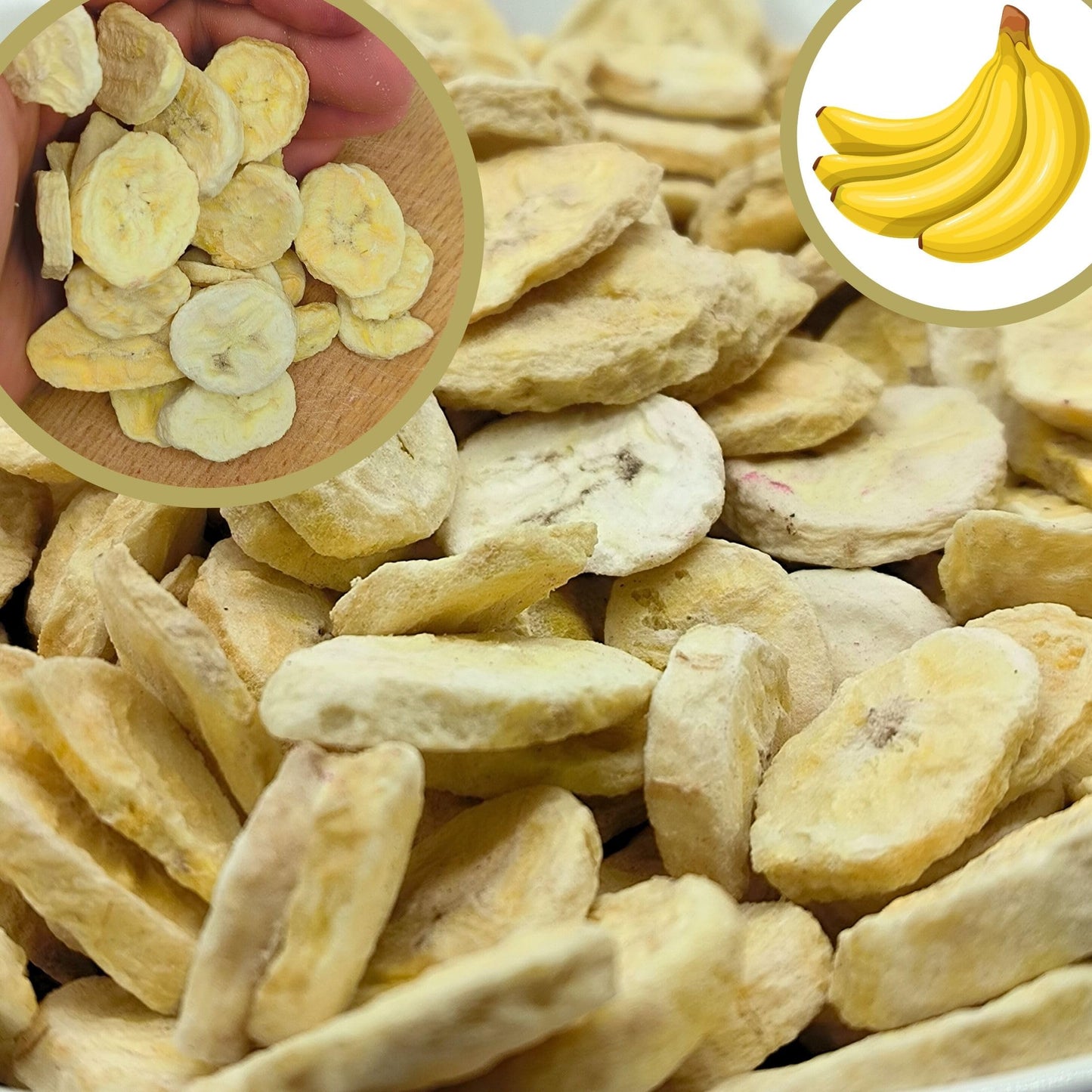 BULK & tasty. Freeze Dried Banana Slices Dried Snack XXL 600g - Raw Natural Premium Freeze Dried Fruit Bananas | Pure Natural Vegan Gluten Free