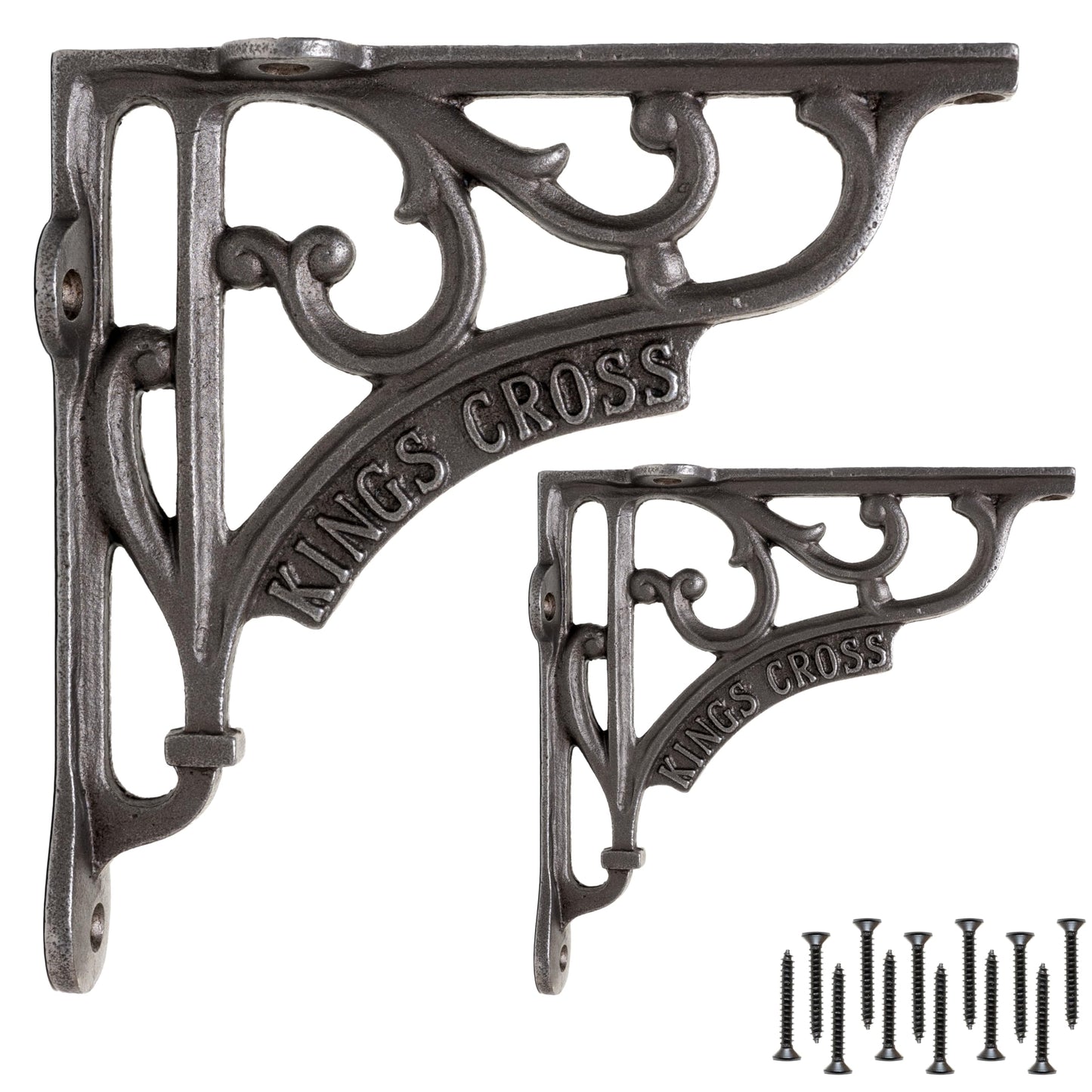 EDUWURXS Cast Iron Industrial Shelf Brackets 6x6? | Heavy Duty Rustic Wall Brackets (2 Pack) | Stylish Shelf Supports for Kitchen, Living Room & More