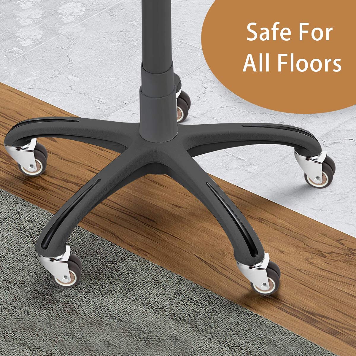 W B D WEIBIDA Dual Office Chair Caster Rubber 11mm*22mm, Super Quiet and Soft Caster for Office Chair, Hard Floors, Parquet, Carpet and Tile
