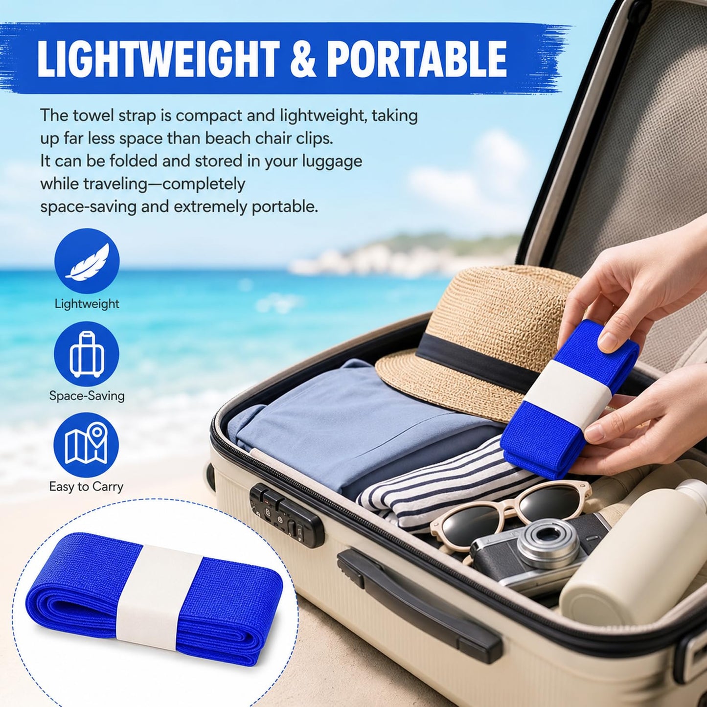 4 PCS Towel Bands For Sun Loungers, Elastic Sunbed Straps For Beach Towels, Windproof Beach Towel Bands For Cruise Chairs, Pool Chairs And Sunbeds