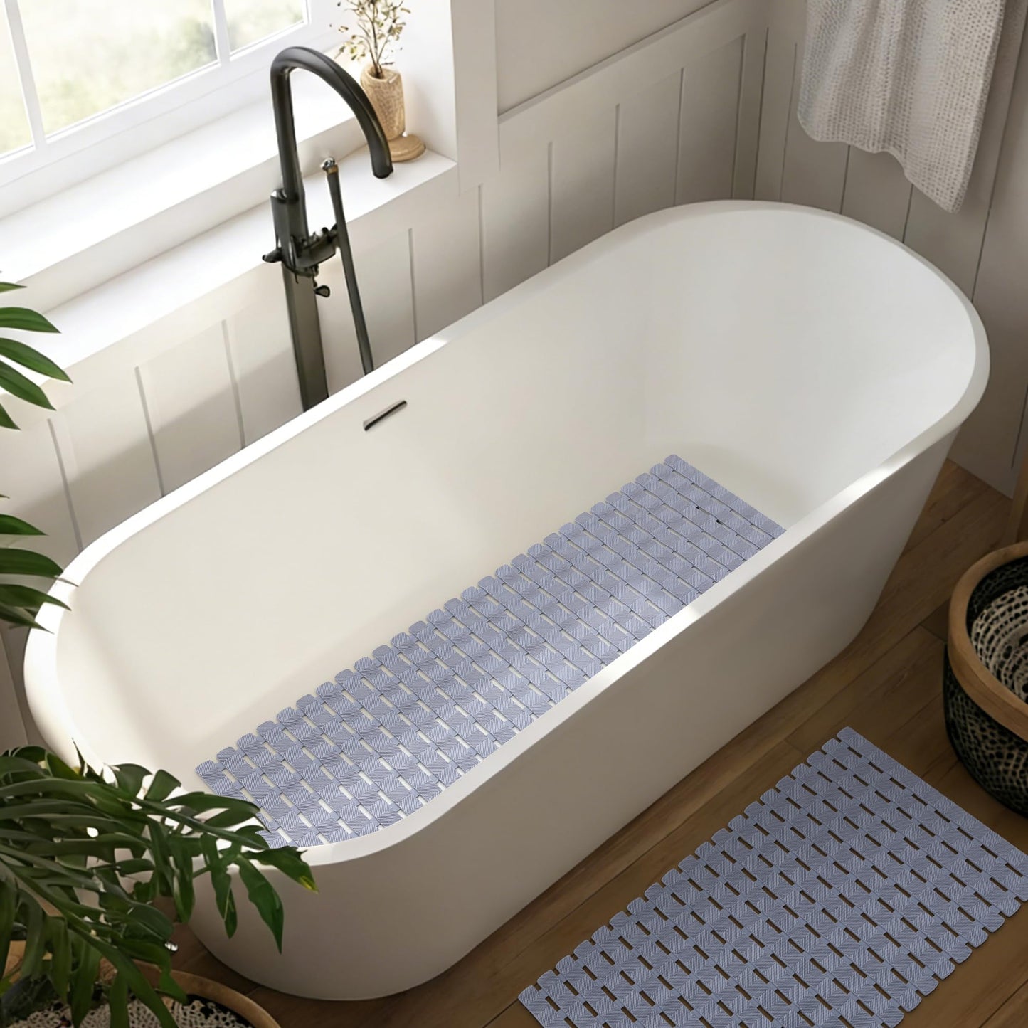 Smiry Shower Bath Mat Non Slip, Quick Drying for Inside Shower, 40 x 100 cm