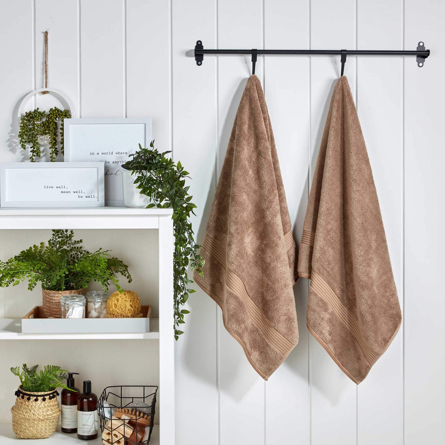 Christy Supreme Hygro 2 Hand Towels Set | Mocha Brown | 100% Luxury Supima Cotton | Ultra Soft | Super Absorbent | 650GSM | Plush and Long Lasting