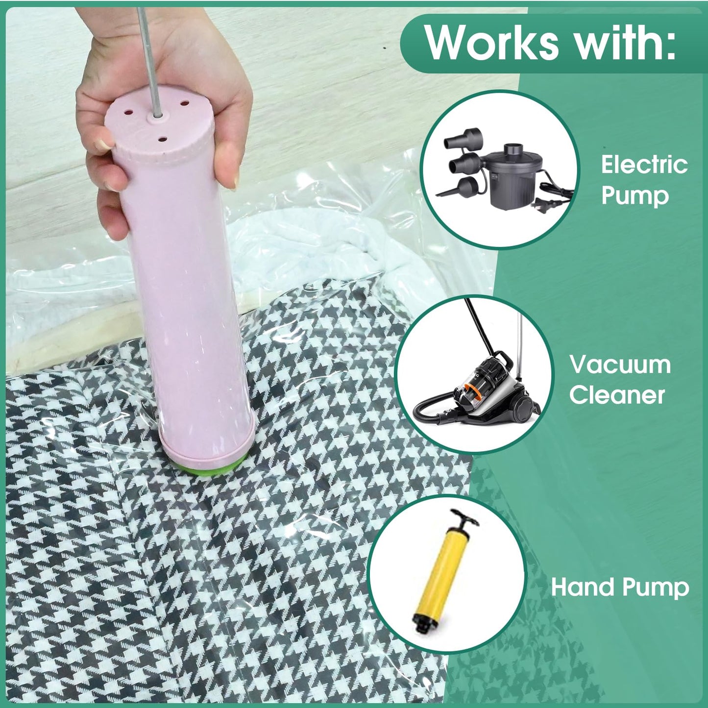HEAVY DUTY 8 VACUUM STORAGE BAGS by Gorilla Bags. 4 Large (100x80cm), 4 Medium (60x80cm). Double Zip Seal & Unique Turbo Valve Keeps Items Compressed
