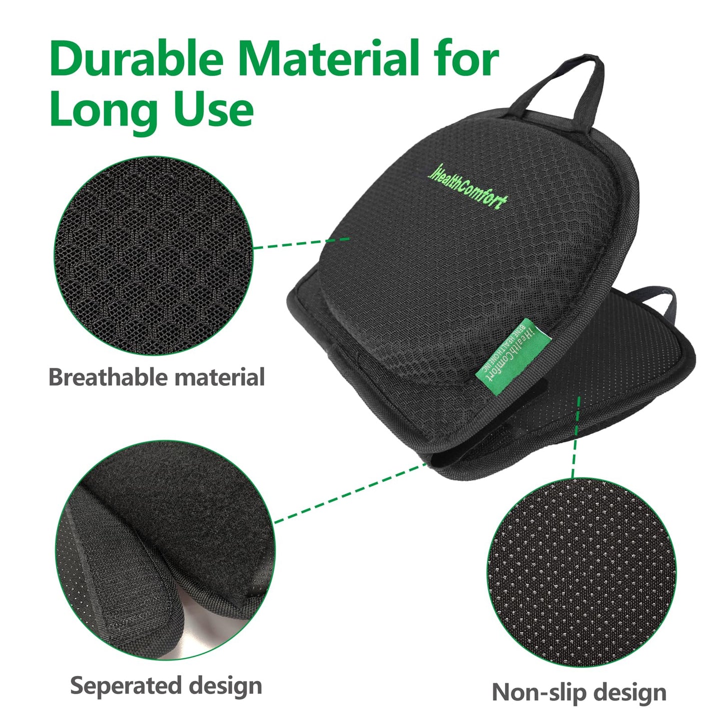 IHEALTHCOMFORT Small Travel Seat Cushion,Gel Memory Foam Seat Cushion,Supportive Butt Pillow,Portable and Foldable for Long Sitting Hours on Stadium