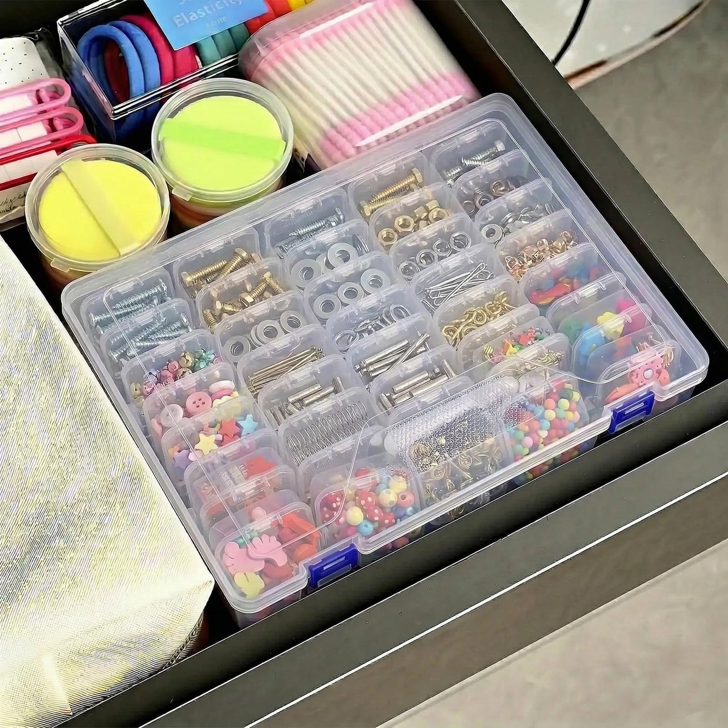 40PCS Bead Storage Box, Mini Bead Organiser Box for Storing Beads Buttons