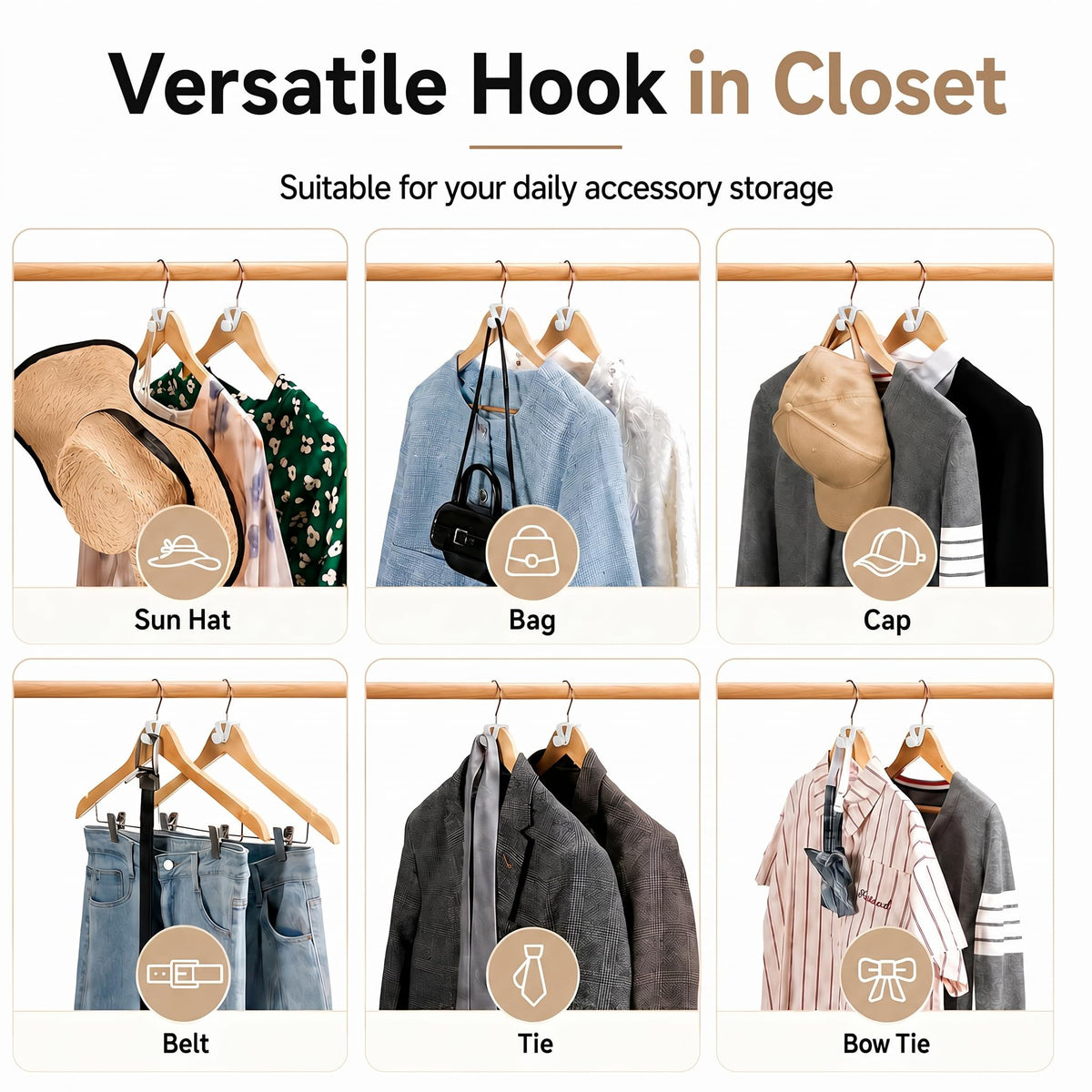 HOUSE DAY Space Saving Hangers 20 Pack, Smart Hangers for Clothes, White