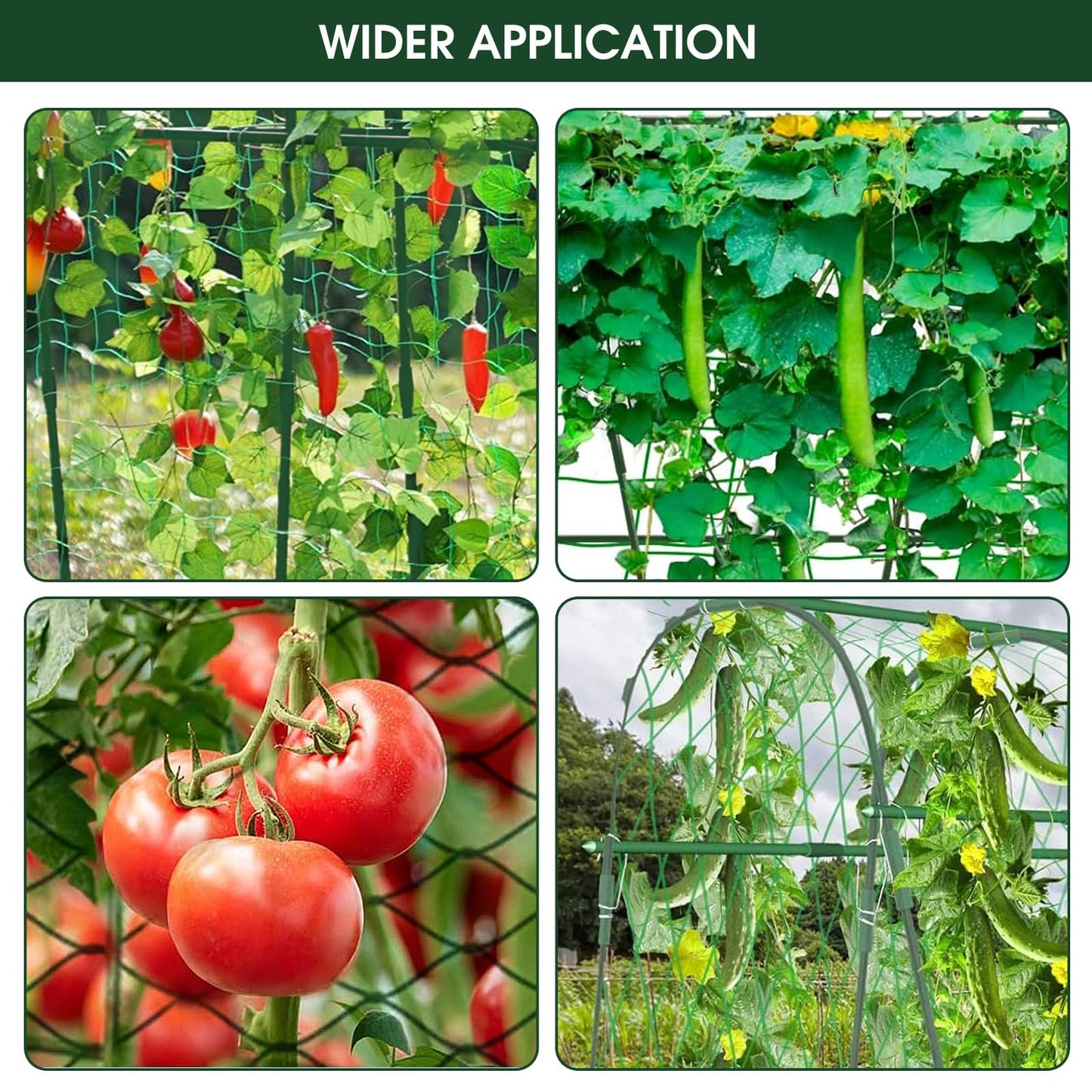 Hoyejyou 65"?48" Cucumber Trellis for Raised Bed, U-Shape Garden Trellis for Climbing Plants Outdoor, Metal Arch Vegetables Trellis, Detachable