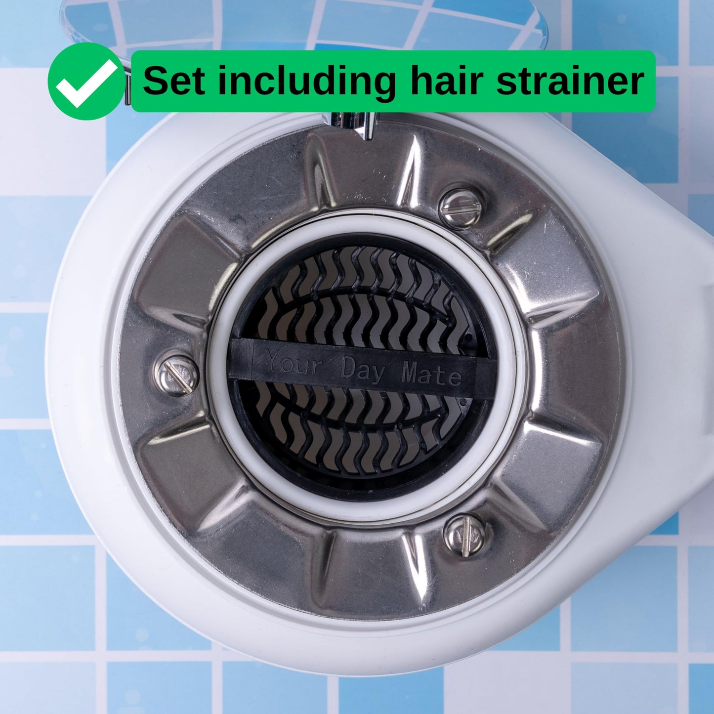 Cover Set with Hair Strainer for Shower Drain, Ø 115 mm, Compatible with Viega Tempoplex Drain from Year of Manufacture 2006