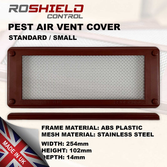 Roshield Pest Proofing Air Brick Mesh Vent Cover | Mouse Insect Rodent Control Prevention x 10 (Brown, Standard)