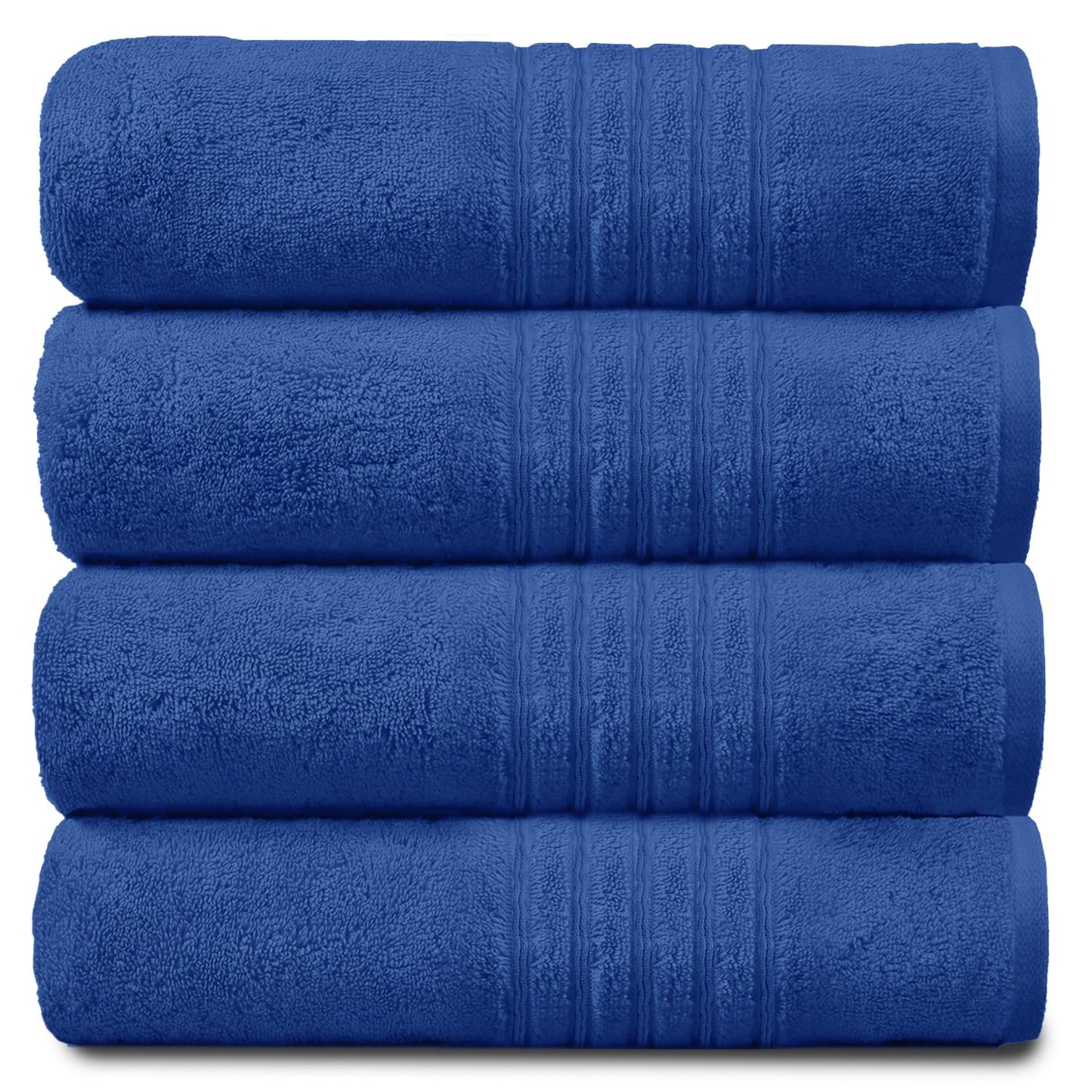 GC GAVENO CAVAILIA Luxury Pack Of 4 Bath Sheets, 100% Egyptian Cotton Towels, 450 GSM Quick Dry Towel, Blue, 80X140