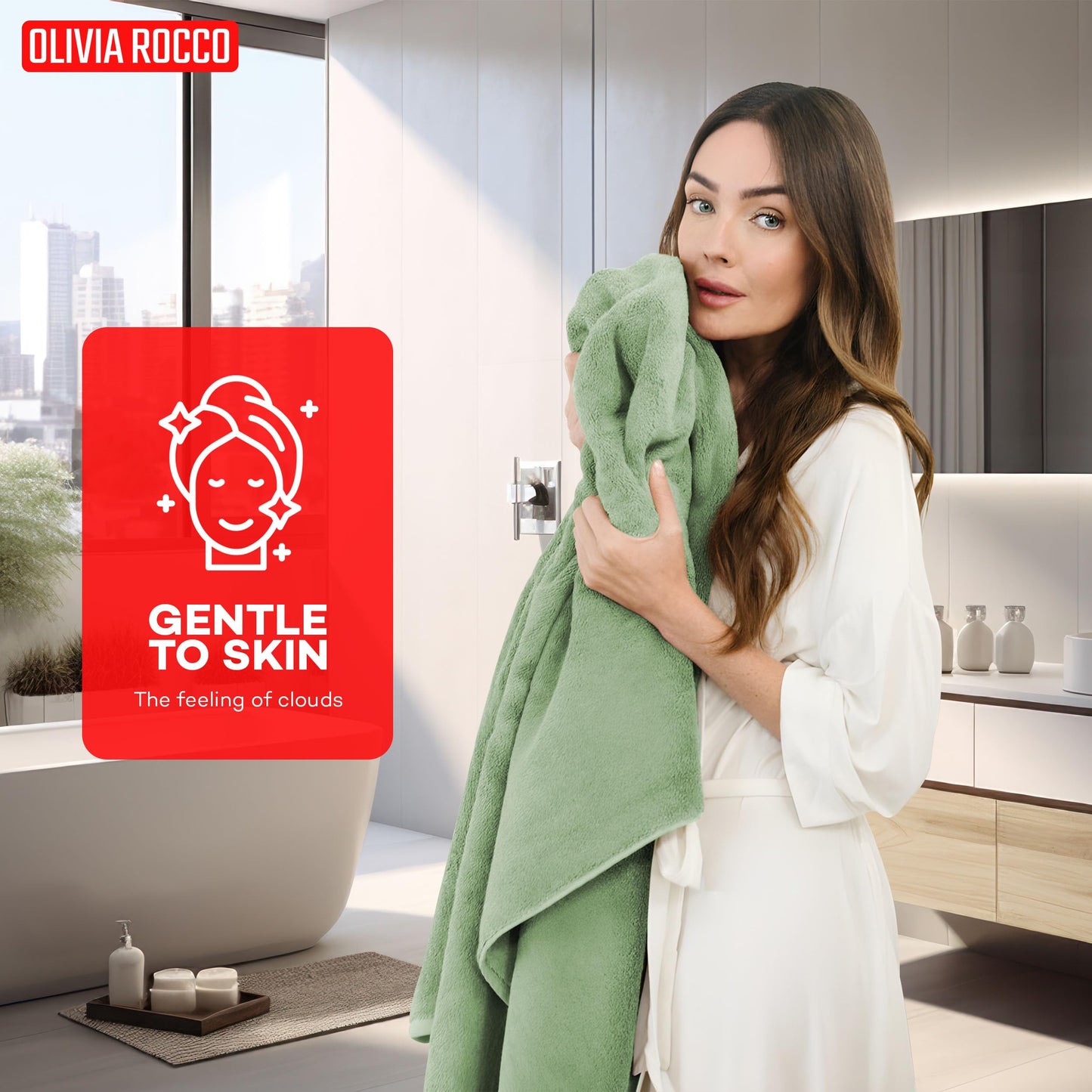 Olivia Rocco Monaco 3 Pack Bath Sheets Highly Absorbent Premium Quality 100% Cotton Large Towel Set Extra Soft Quick Dry Large Towels Bath Sheet 500
