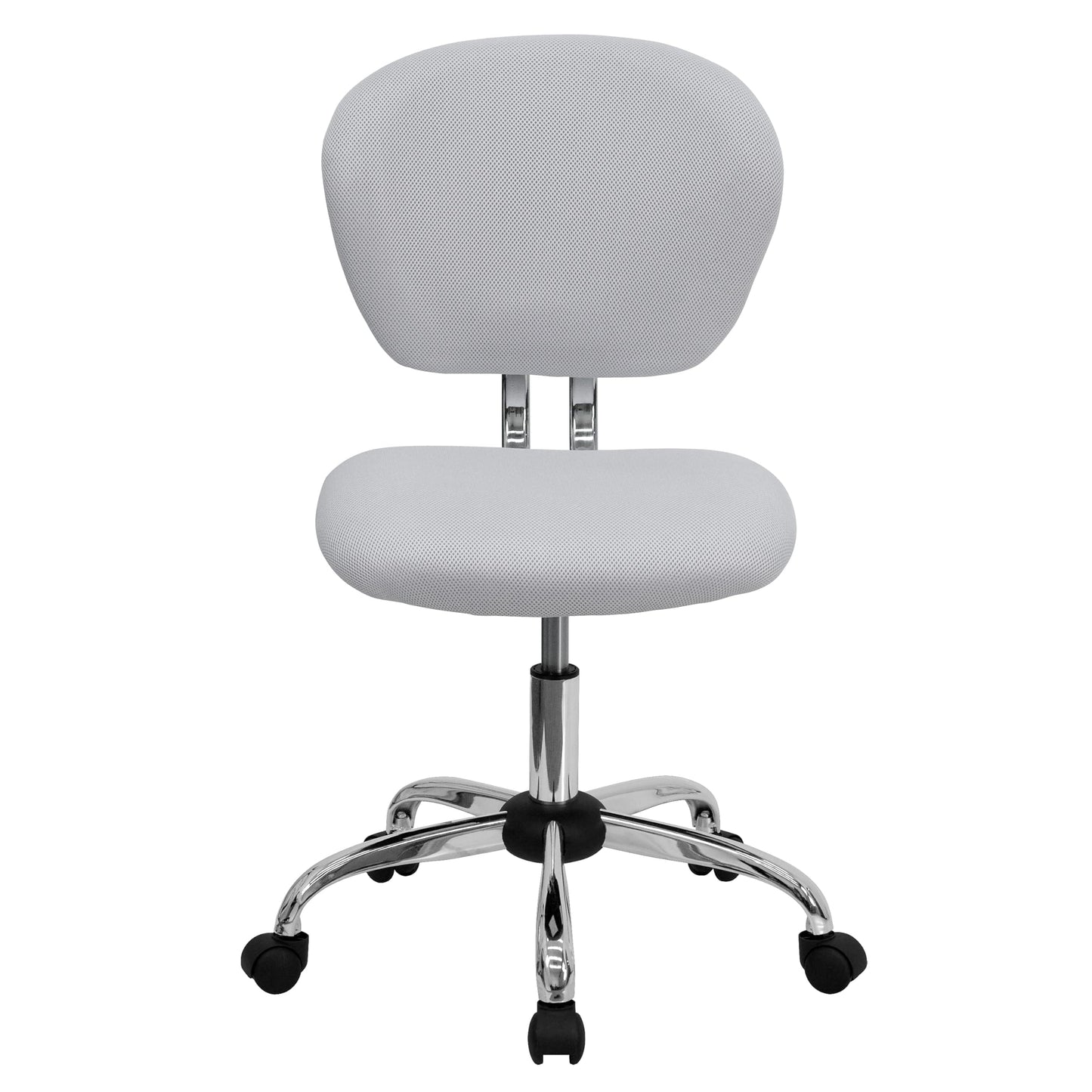 Flash Furniture H-2376-F-WHT-GG Mid-Back White Mesh Task Chair with Chrome Base