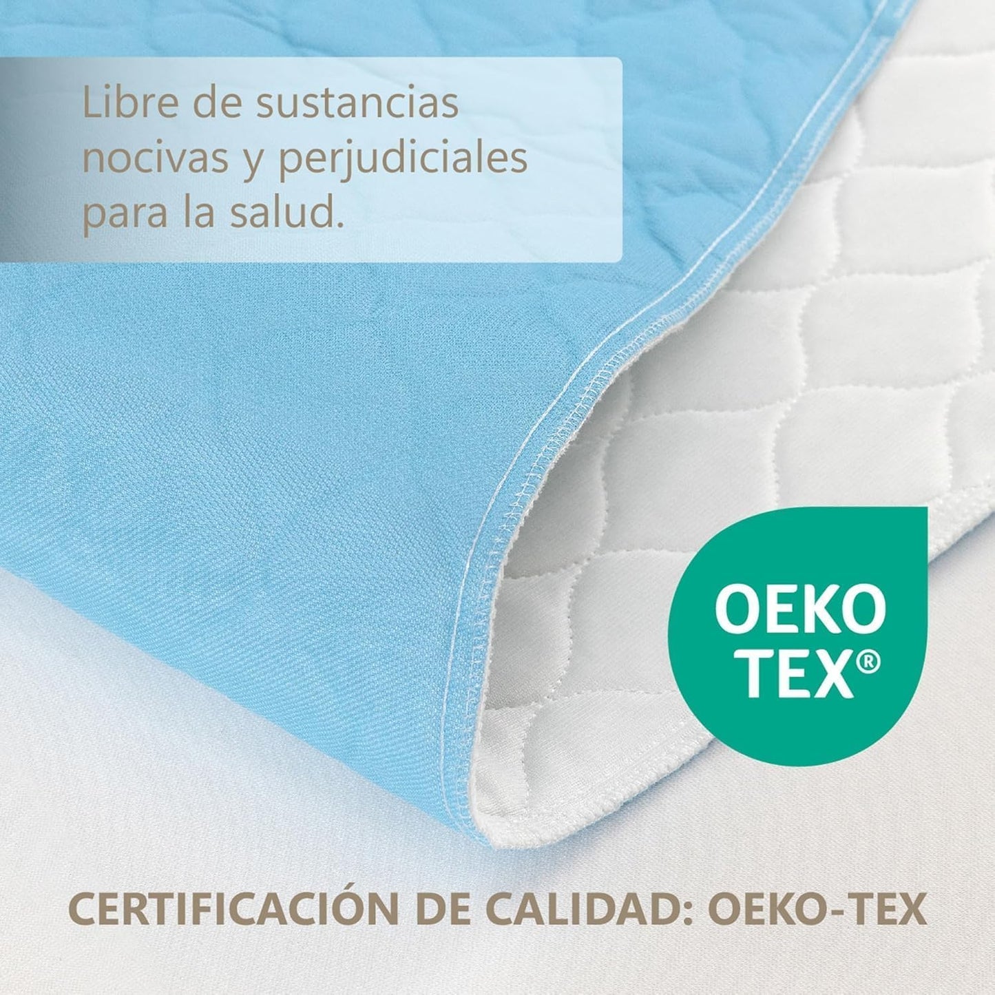 Washable and Adjustable Bed Pads for Adults, Waterproof, Reusable, 4 Layers, Over 200 Washes. Made in Spain. (1, 180 x 85 (2 Units))