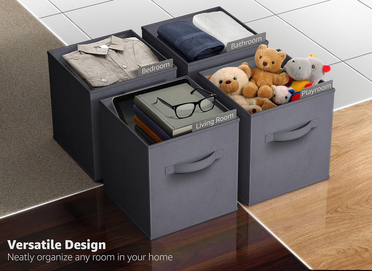 Sorbus Foldable Storage Cube Basket Bin 6 Pack Grey