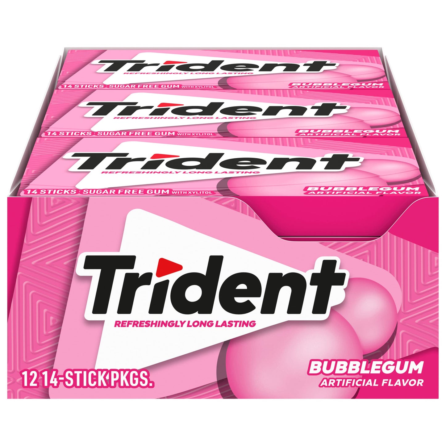 Trident Bubble-Gum Sugar Free Chewing Gum with Xylitol 14 Sticks 39 g