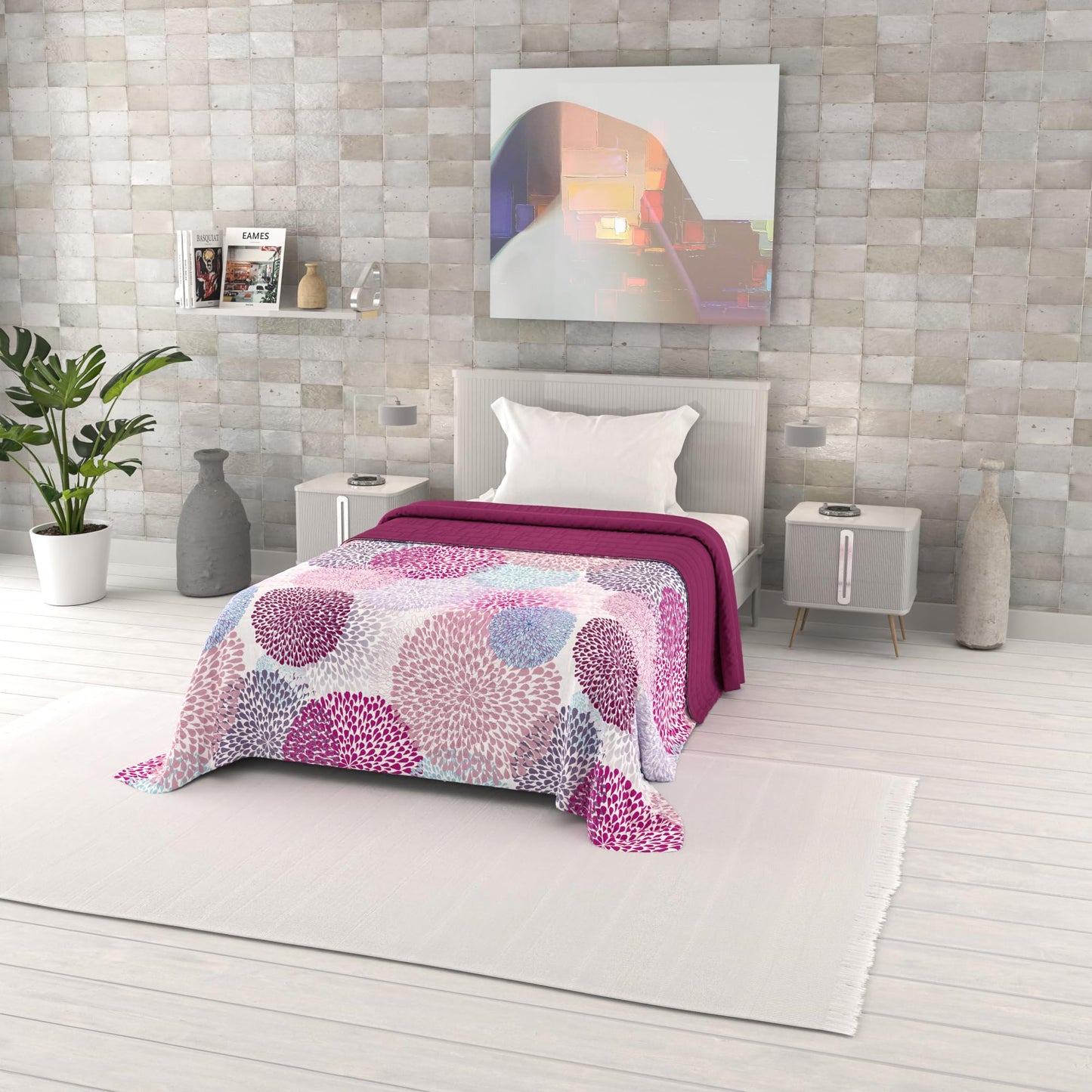 Italian Bed Linen Fantasy Microfibre Summer Quilt, Single 170 x 270 cm, Shower Heads